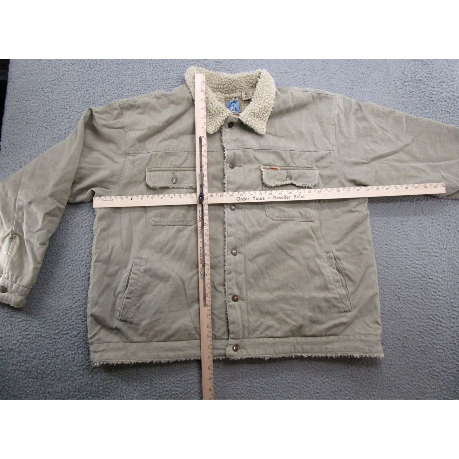 Vintage VINTAGE Salmon River Bomber Jacket Mens 2XL Beige Lined Polyester Cotton Button 90s USA, 2XL Mens Jacket Size US XXL / EU 58 / 5 - 4 Thumbnail