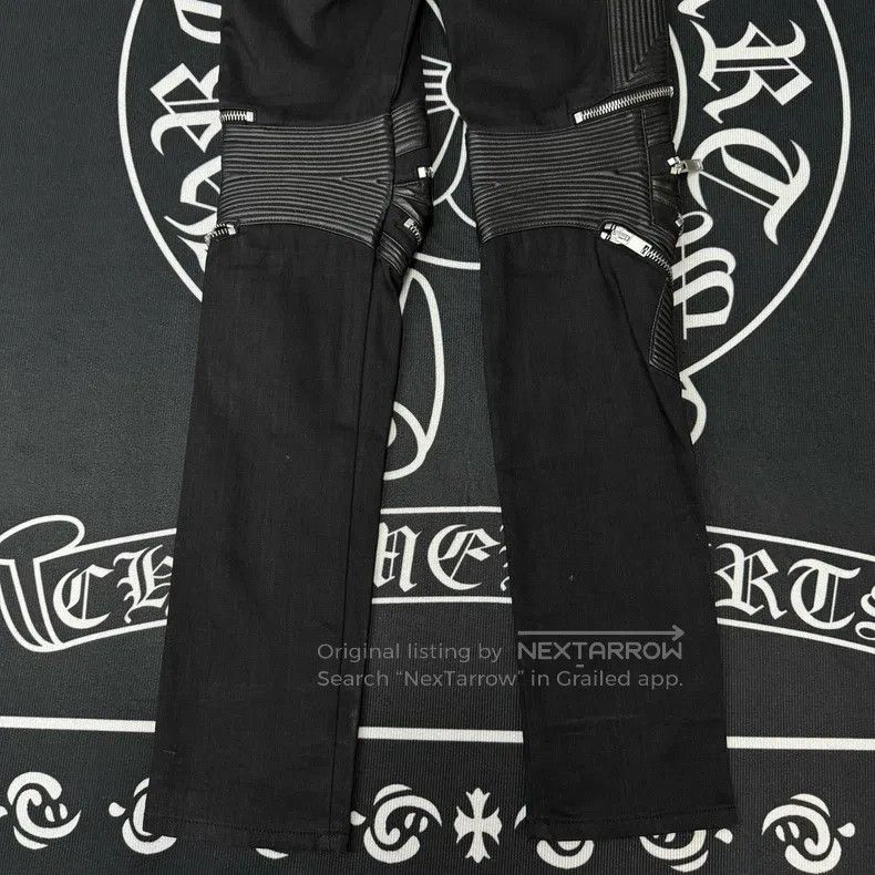 Saint Laurent Paris Saint Laurent Paris Patchwork Leather Biker Pants with Zip Size US 29 - 4 Thumbnail