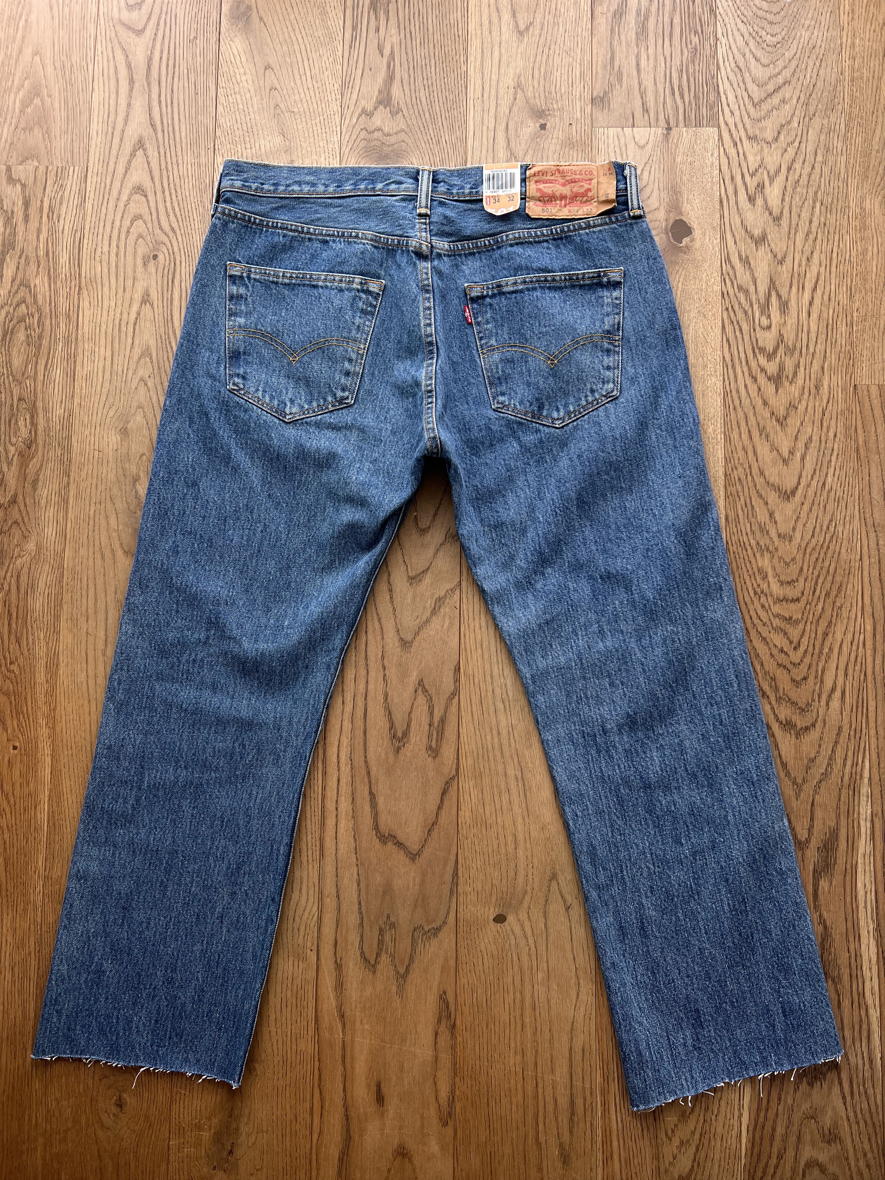 Levi's New! Levis 501 croped retro navy blue y2k denim vintage boxy Size US 34 / EU 50 - 3 Thumbnail