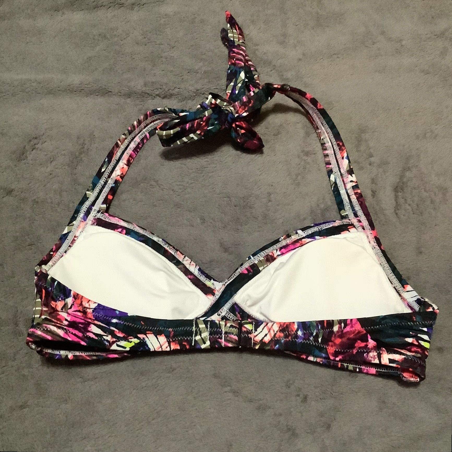 Victoria's Secret Victoria’s Secret Bikini Top Halter Padded Triangle Multicolor Lg Women Beach Sexy Glam Fun Tie Dye Tie Neck Hook Back Top" Size L / US 10 / IT 46 - 2 Thumbnail