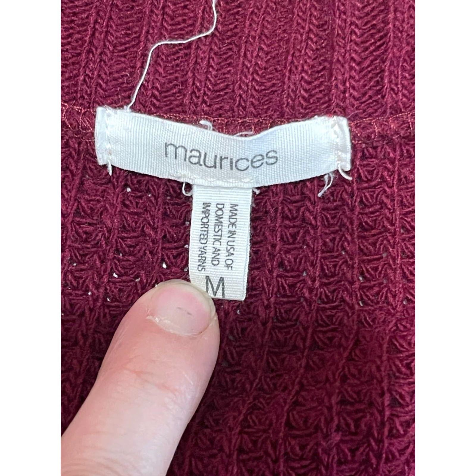 Vintage Maurices Women's Sweater Cardigan Open Maroon/Red Long Sleeve Casual Regular Size M Womens Size M / US 6-8 / IT 42-44 - 7 Thumbnail