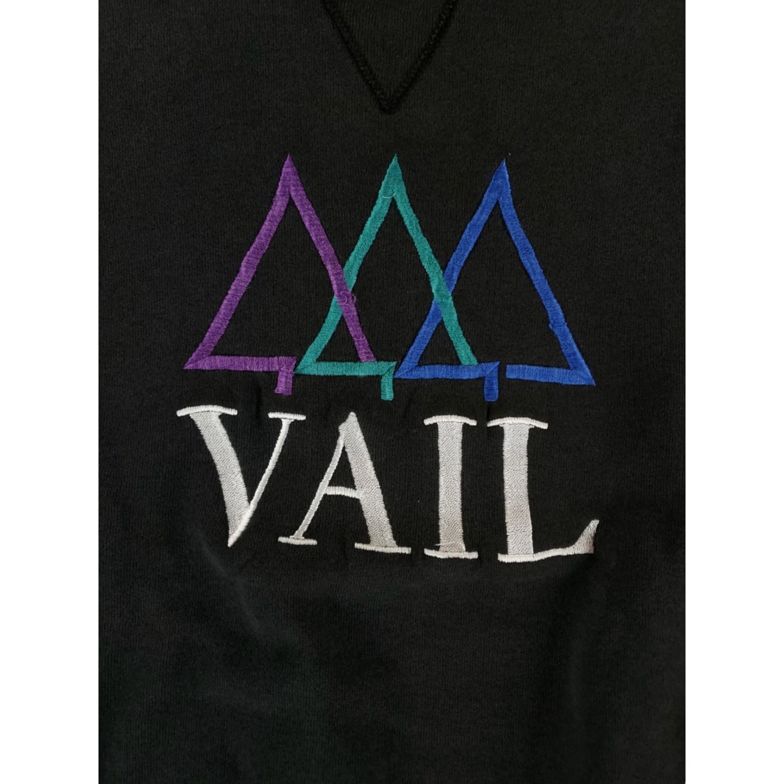 Hanes VINTAGE Hanes Crew Neck Sweatshirt Black Made USA Men L VTG 90s Vail CO Mens L Size US L / EU 52-54 / 3 - 2 Thumbnail