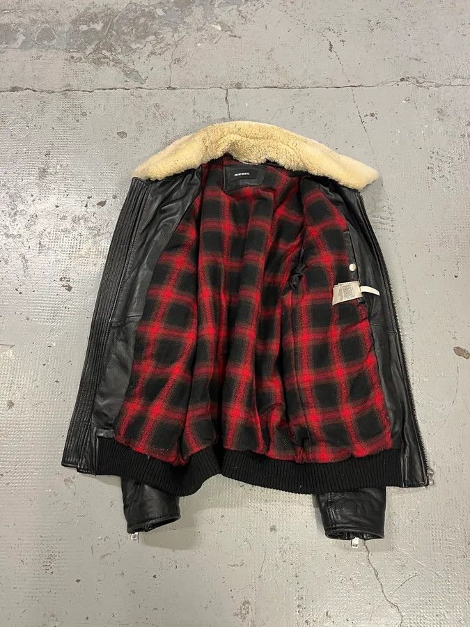 Diesel FW2017 Diesel Multi Zip Shearling Collar Black Leather Jacket Size US L / EU 52-54 / 3 - 10 Thumbnail