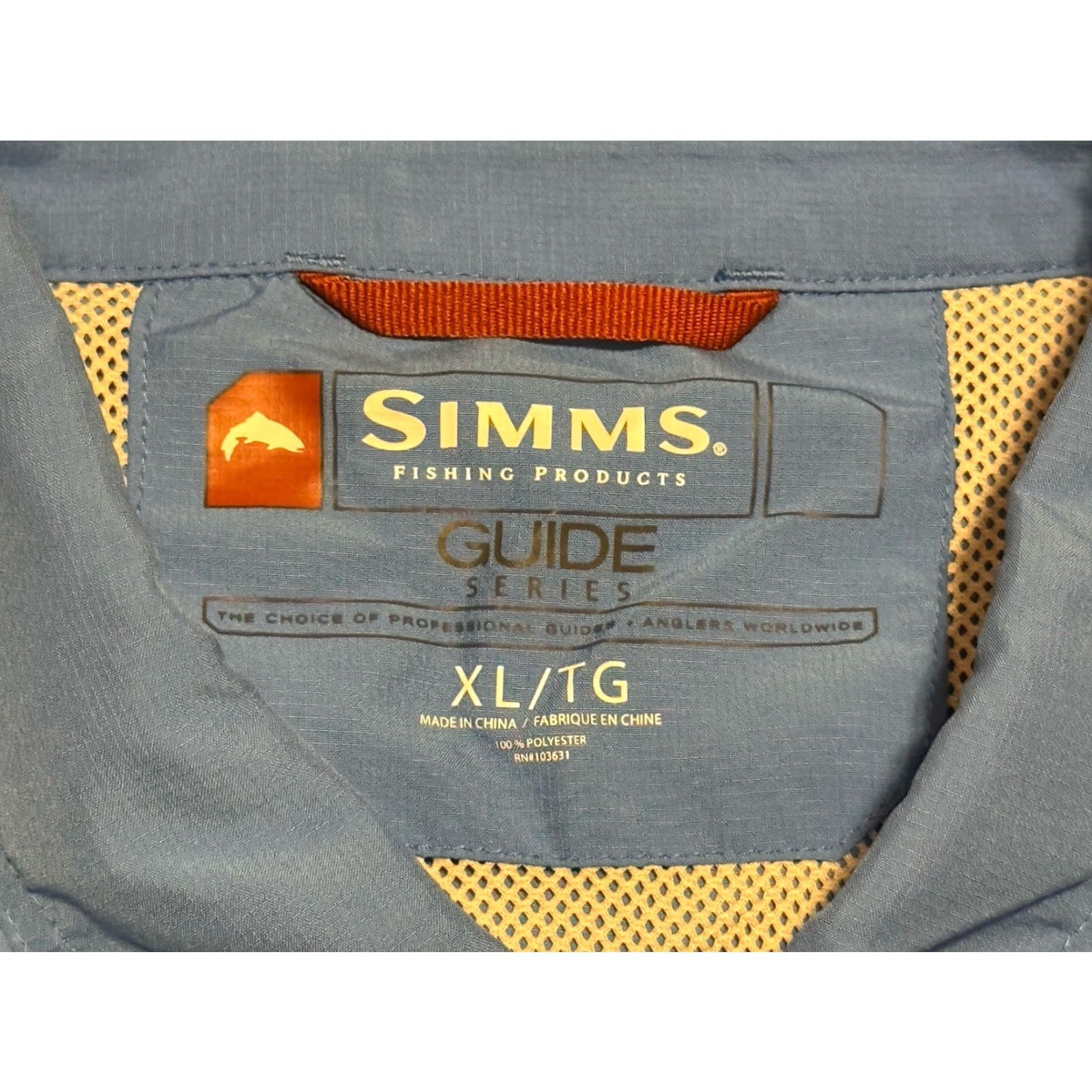 Vintage Simms Guide Series Fishing Shirt Mens XL Blue Long Sleeve Button-Up UV Vented Pockets Size US XL / EU 56 / 4 - 2 Thumbnail