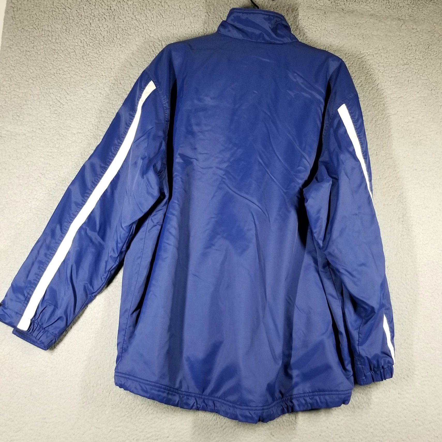 Nike VINTAGE Nike Jacket Swoosh Logo Windbreaker Wind-Resistant Blue Large Adult L Hooded Mid-Length 3-Season Mens Size US L / EU 52-54 / 3 - 2 Thumbnail