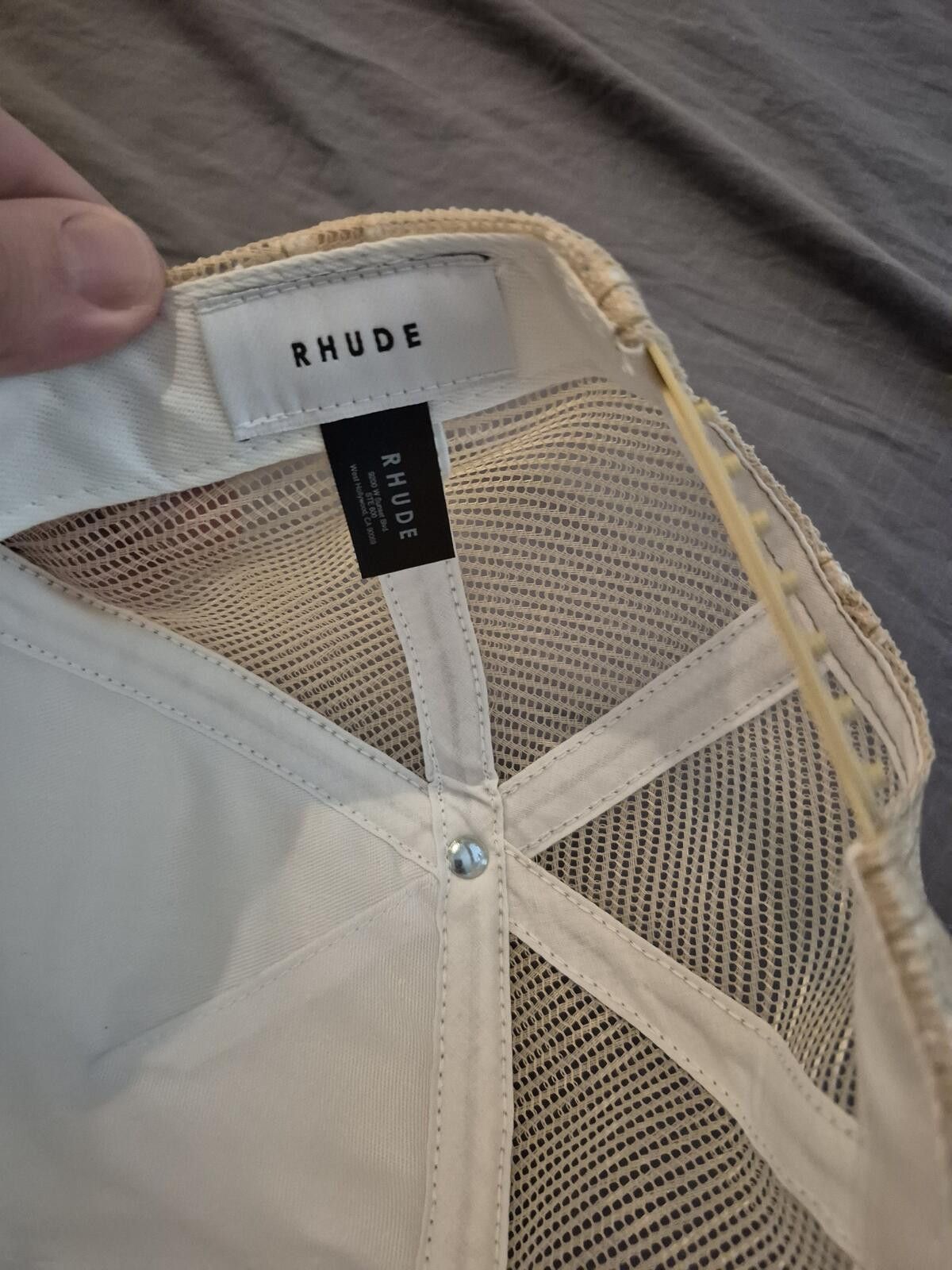 Rhude Rhude Beige Trucker Snapback Hat Size ONE SIZE - 4 Thumbnail