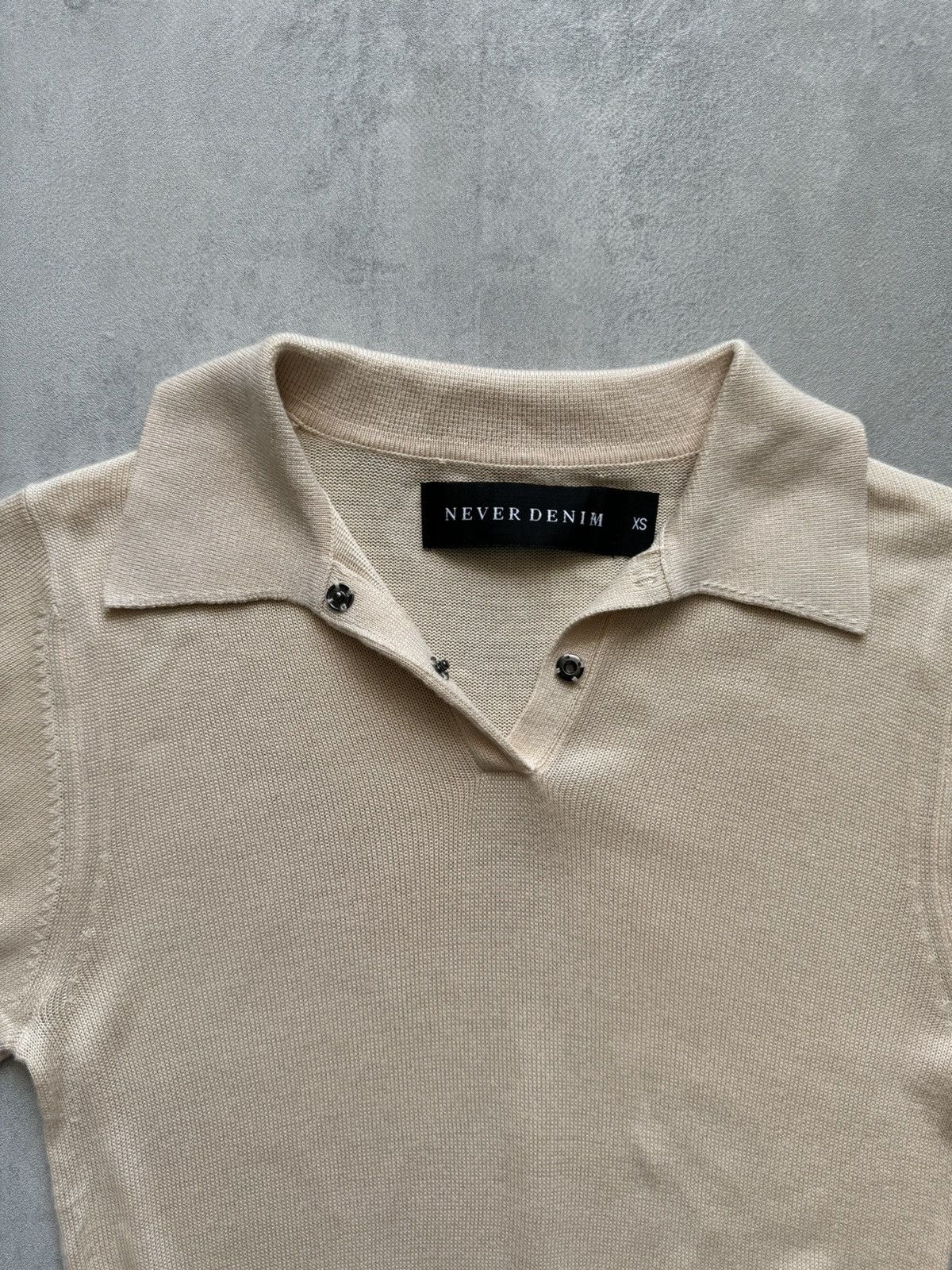Japanese Brand NEVER DENIM Knit Polo Womens size XS Size XS / US 0-2 / IT 36-38 - 4 Thumbnail