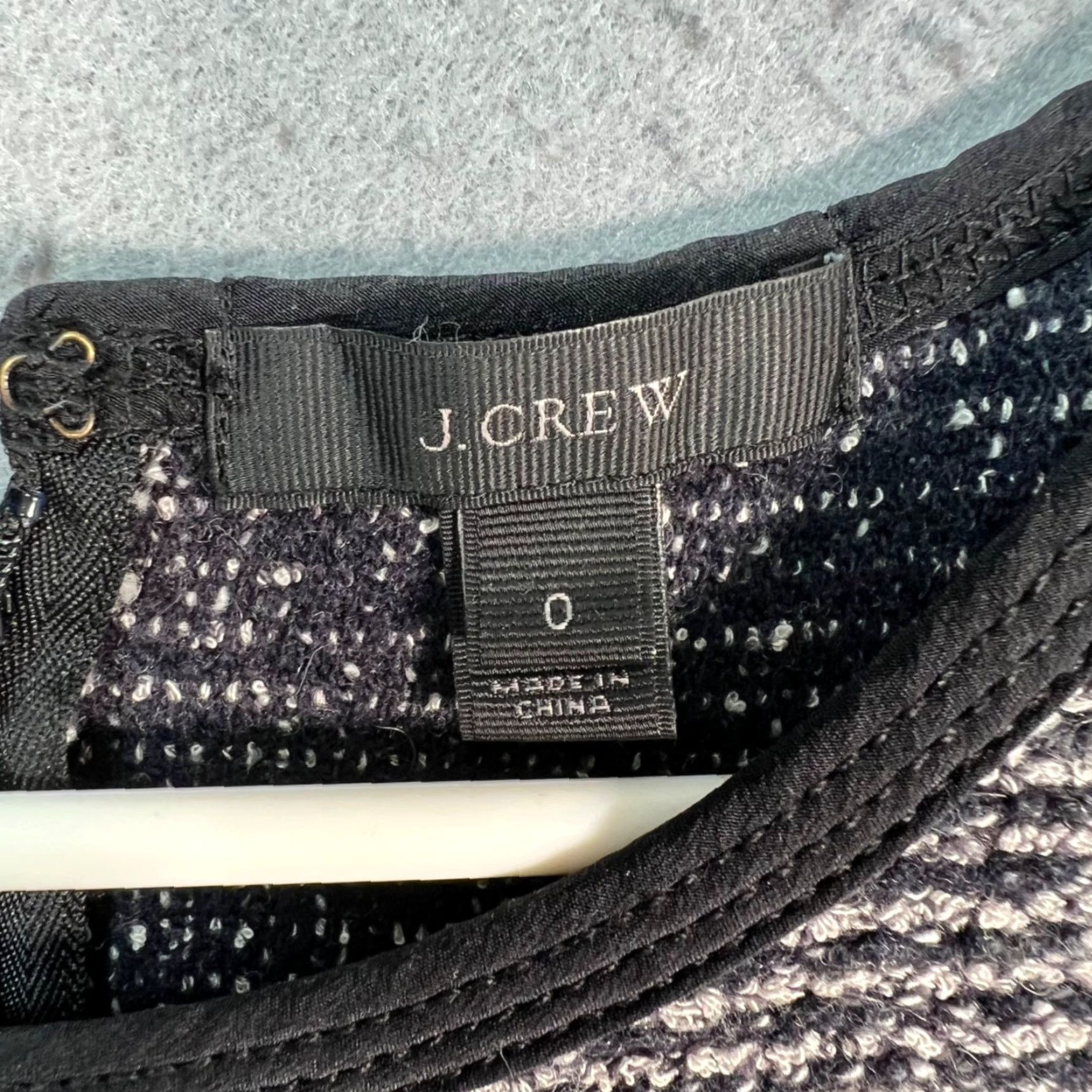 J.Crew J. Crew Black & White Tweed Fit & Flare Sleeveless Dress Wool Blend Silk, Size 0, Women, Knee Length, Vintage/Adult Womens 0, Wool Tweed, Black, CK Size XS / US 0-2 / IT 36-38 - 3 Thumbnail