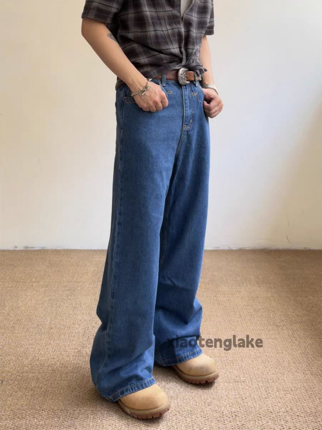 Jean xz asaprocky Balenciaga style Loose baggy flared work jeans Size US 33 - 5 Thumbnail