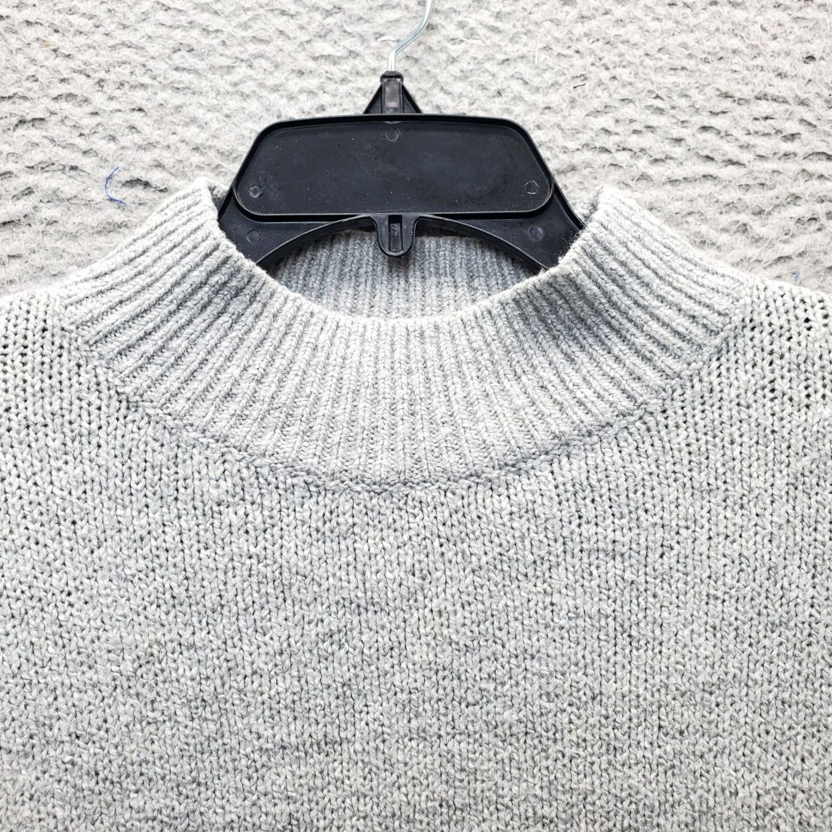 Old Navy Old Navy Sweater Womens Large Gray Tight Knit Mock Neck Long Sleeve Pullover Size L / US 10 / IT 46 - 7 Thumbnail