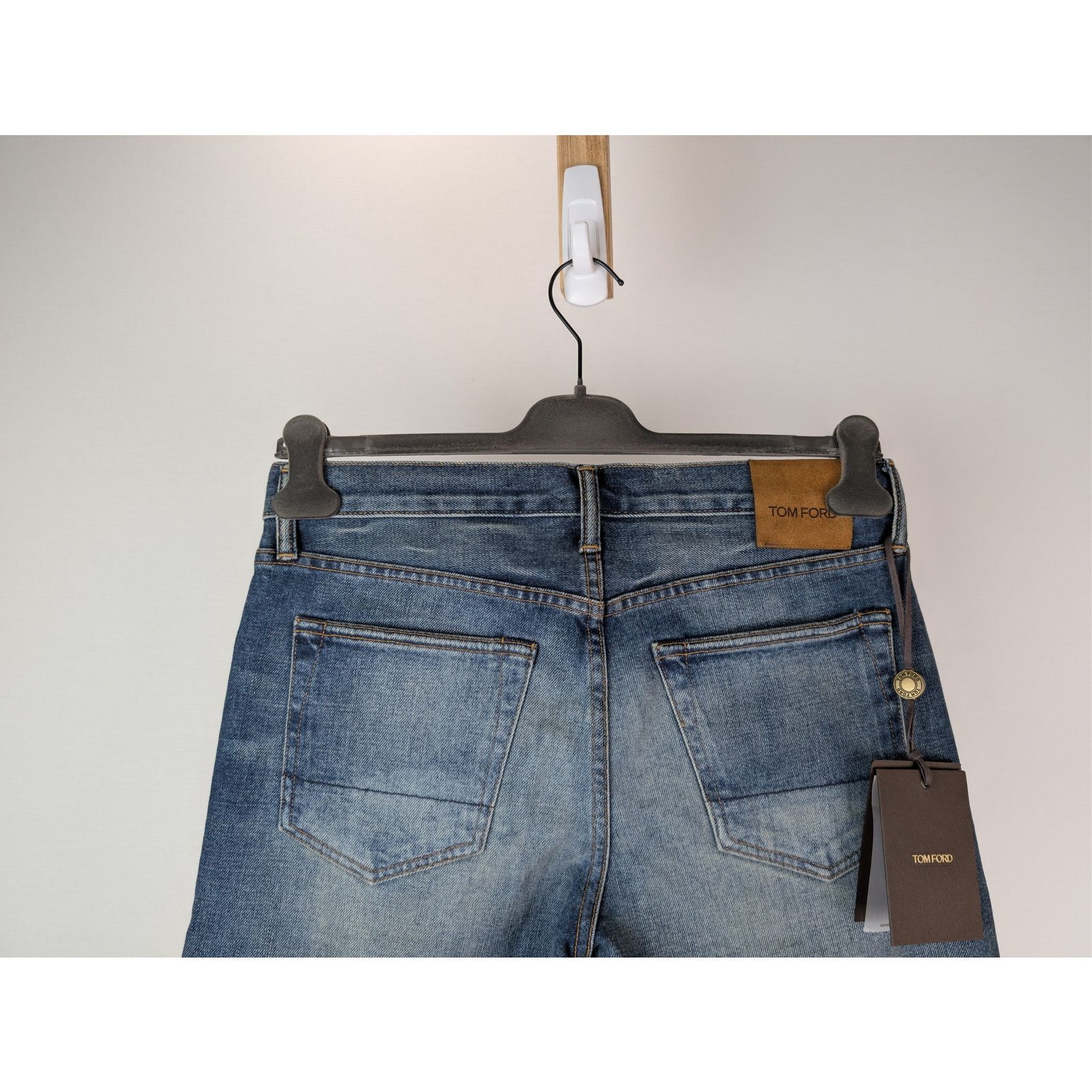 Tom Ford o1rshd1 Slim Fit Denim Jeans in Washed Dark Indigo Size US 32 / EU 48 - 13 Thumbnail