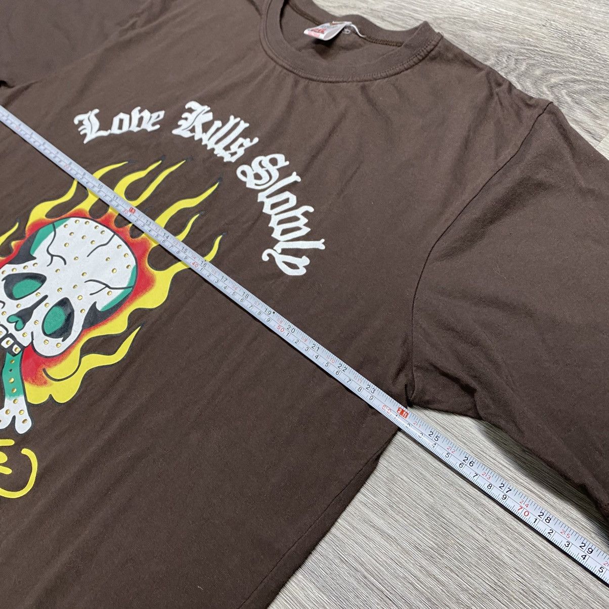 Ed Hardy Vintage Y2K Ed Hardy Brown Flame Skull T-Shirt Size 2XL Size US XXL / EU 58 / 5 - 7 Thumbnail