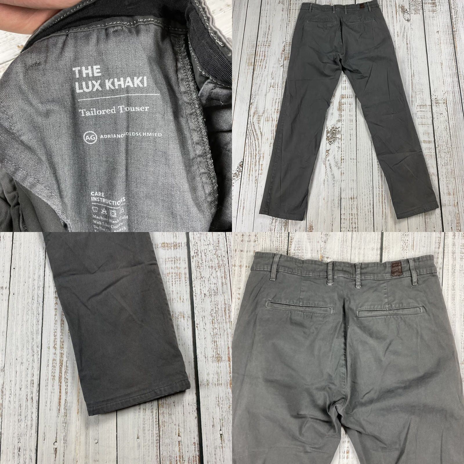 Vintage VINTAGE AG Adriano Goldschmied The Lux Khaki Chino Pants Mens Size 34 Grey Stretch Relaxed Size US 34 / EU 50 - 8 Thumbnail