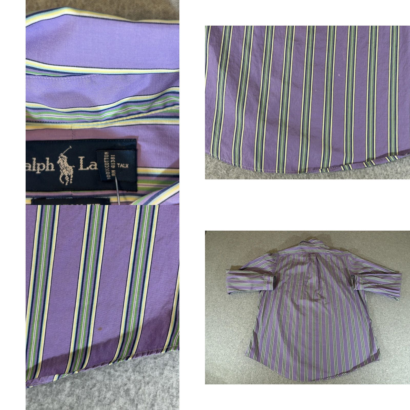 Ralph Lauren Ralph Lauren Shirt Mens 2XL Purple Stripe Long Sleeve Button Polo XXL Custom Fit Size US XXL / EU 58 / 5 - 8 Thumbnail