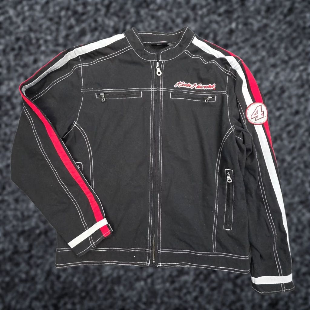 Chase Authentics VINTAGE Kevin Harvick Chase Authentics NASCAR Jacket Size L Black Racer Striped Embroidered Men Regular Band Collar Jacket Size US L / EU 52-54 / 3 - 1 Thumbnail