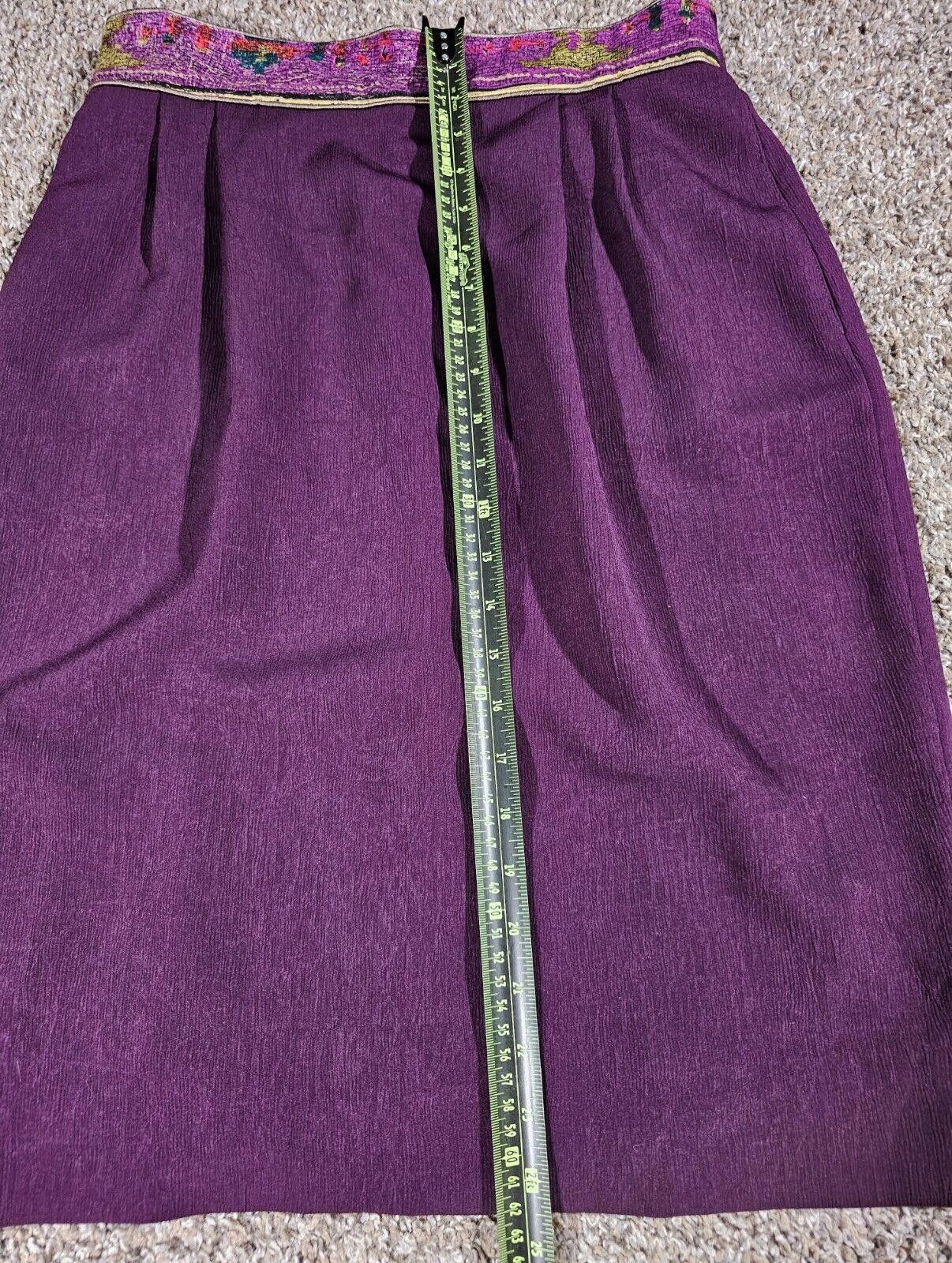 Designer city girl nancy bolen Purple vintage skirt size 12 USA MADE Size 34" / US 12 / IT 48 - 5 Thumbnail