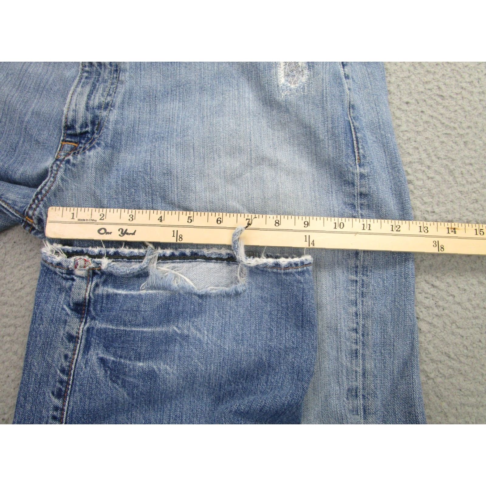 Polo Ralph Lauren VINTAGE Polo Ralph Lauren Jeans Mens 38x30 Light Blue Distressed Paint Repair Straight Relaxed Size US M / EU 48-50 / 2 - 7 Thumbnail