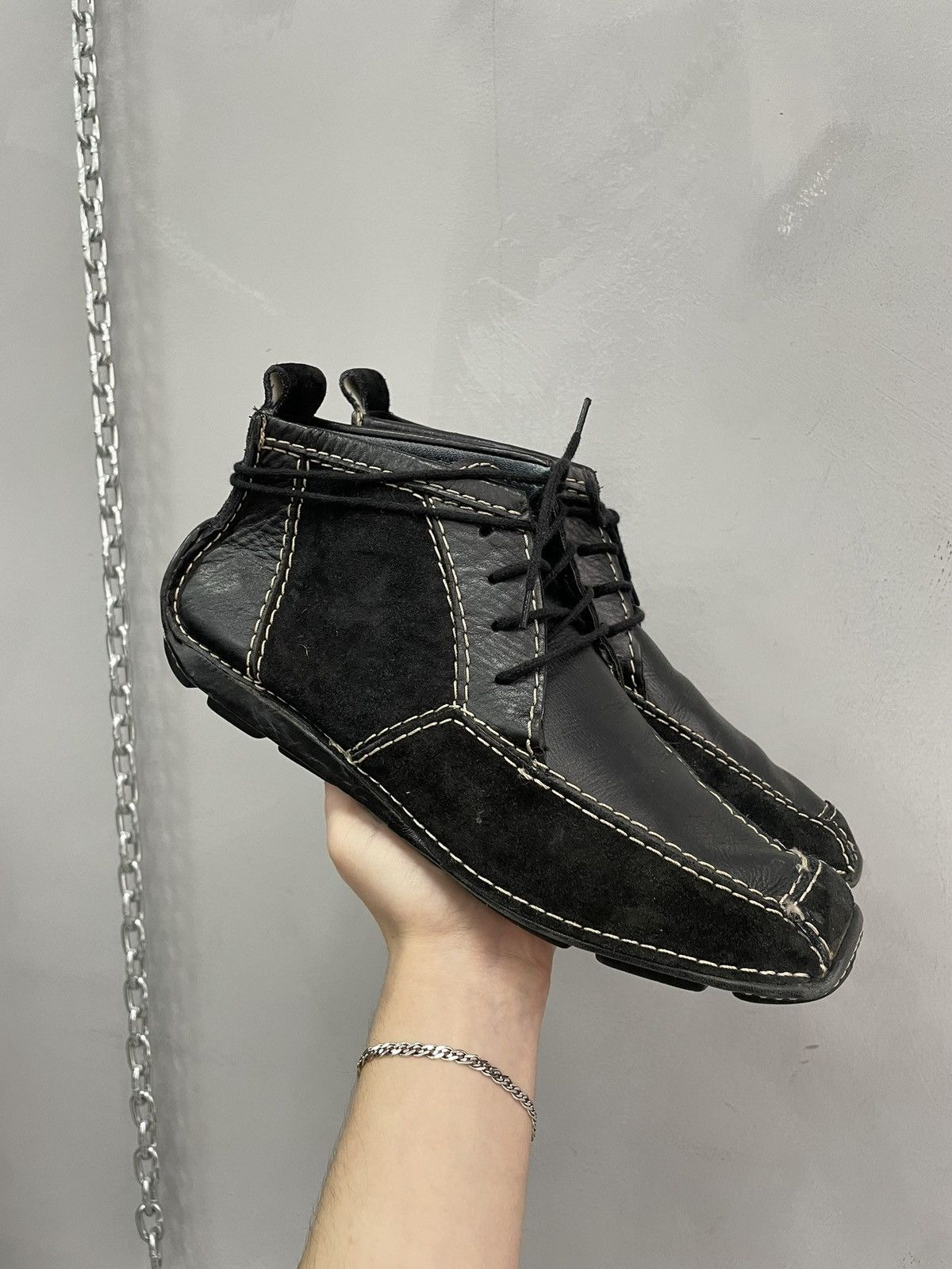 14th Addiction 14thaddiction style stitched leather lace up boots hype y2k Size US 8 / EU 41 - 2 Thumbnail