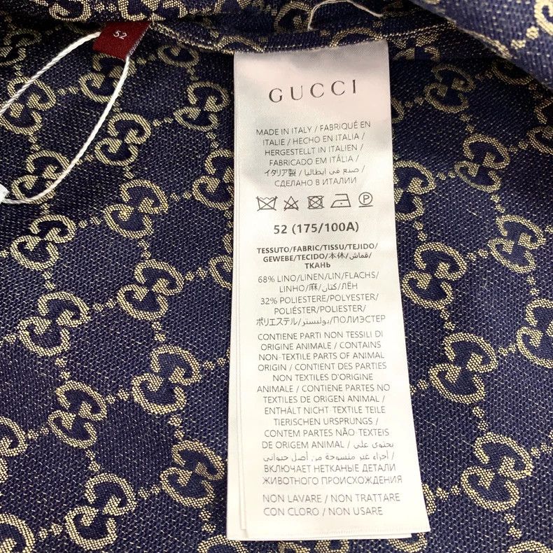 Gucci Gucci Brown logo jacquad full print lapel single-breasted Size US L / EU 52-54 / 3 - 6 Thumbnail