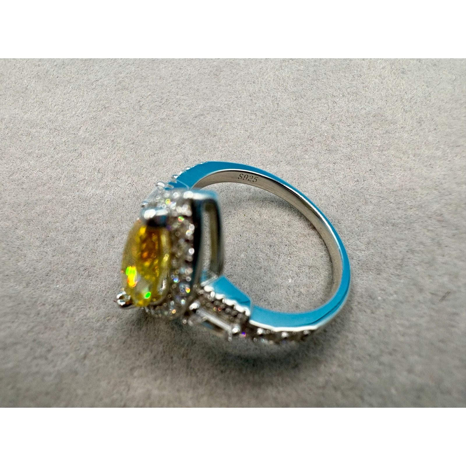Jewelry Sz. 7 - 5CTW Citrine Marquise & White Moissanite 925 Silver Size ONE SIZE - 6 Thumbnail