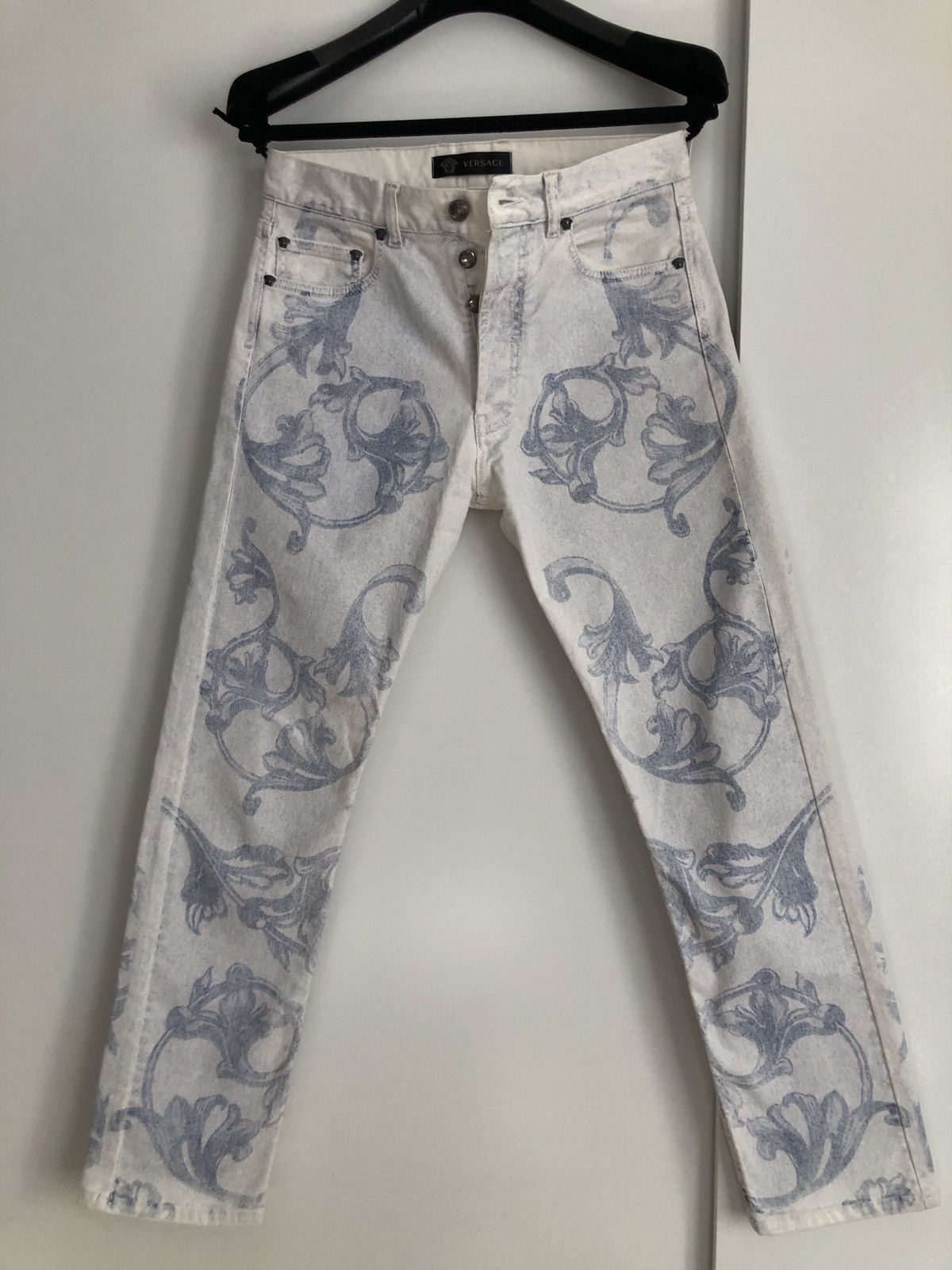 image of Versace Floral Pants in White, Men's (Size 30)