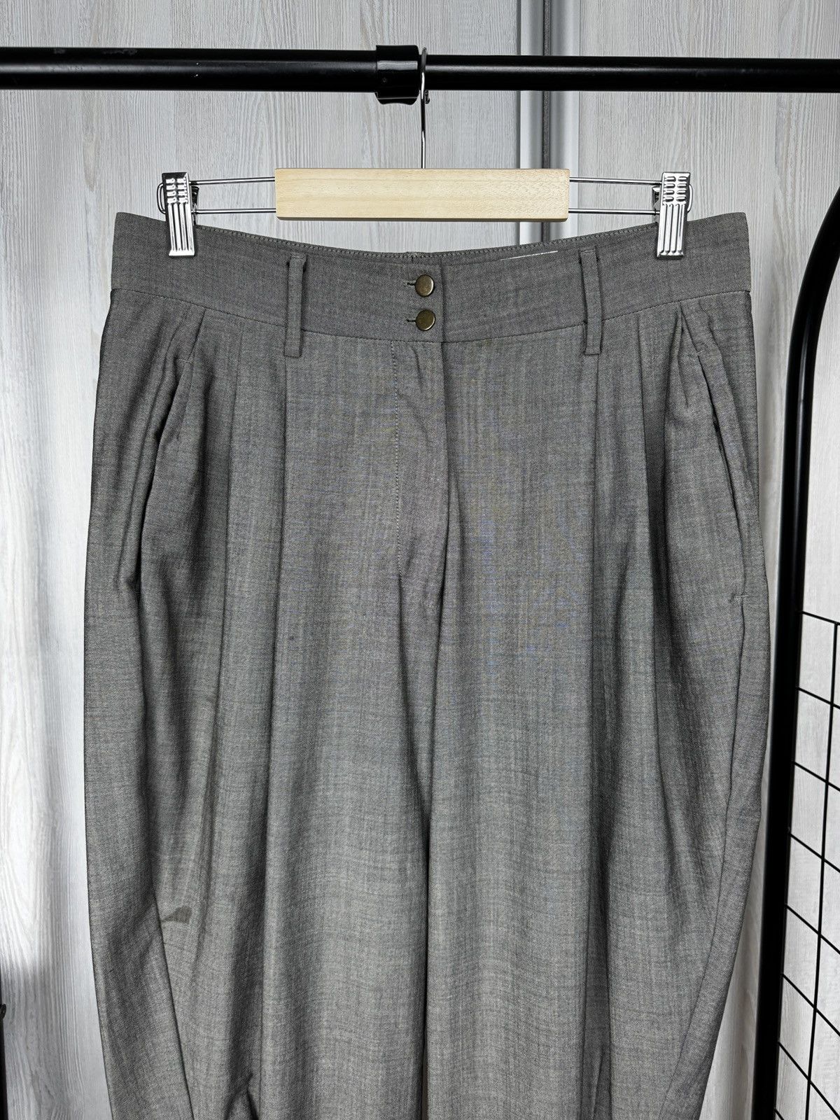 Marithe + Francois Girbaud Marithe Francois Girbaud gray avant garde bondage dress pant Size 29" - 5 Thumbnail