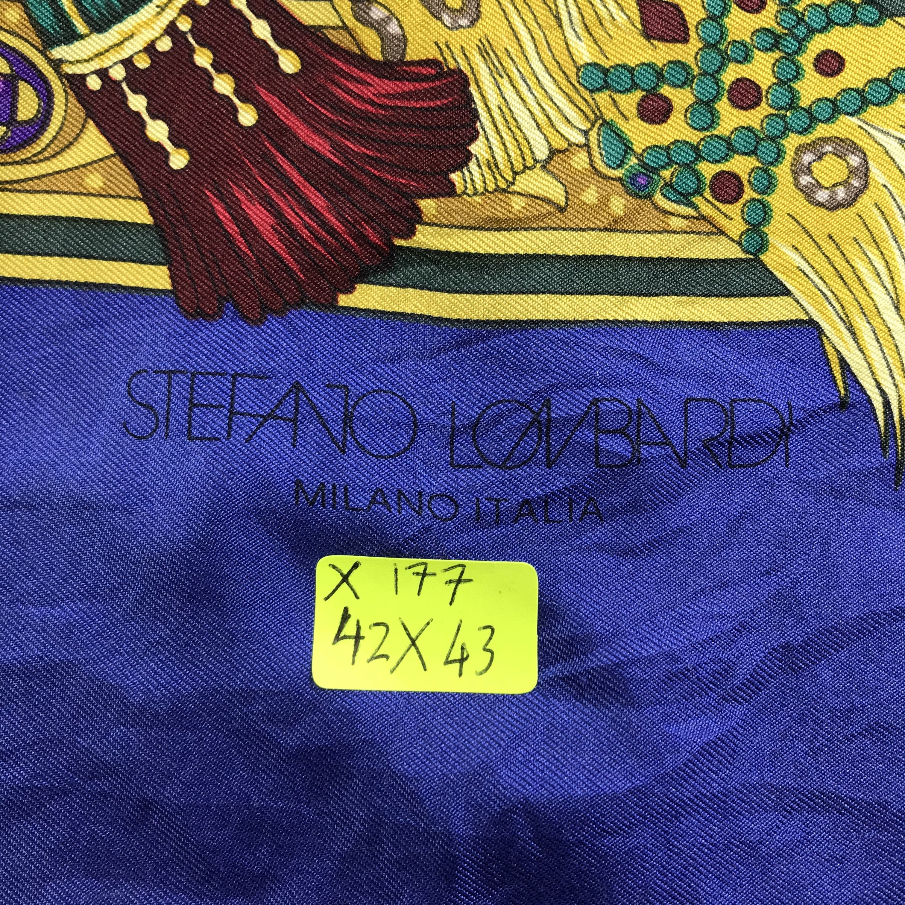 Vintage Vintage Stefano Lombardi Silk Scarf Size ONE SIZE - 5 Thumbnail