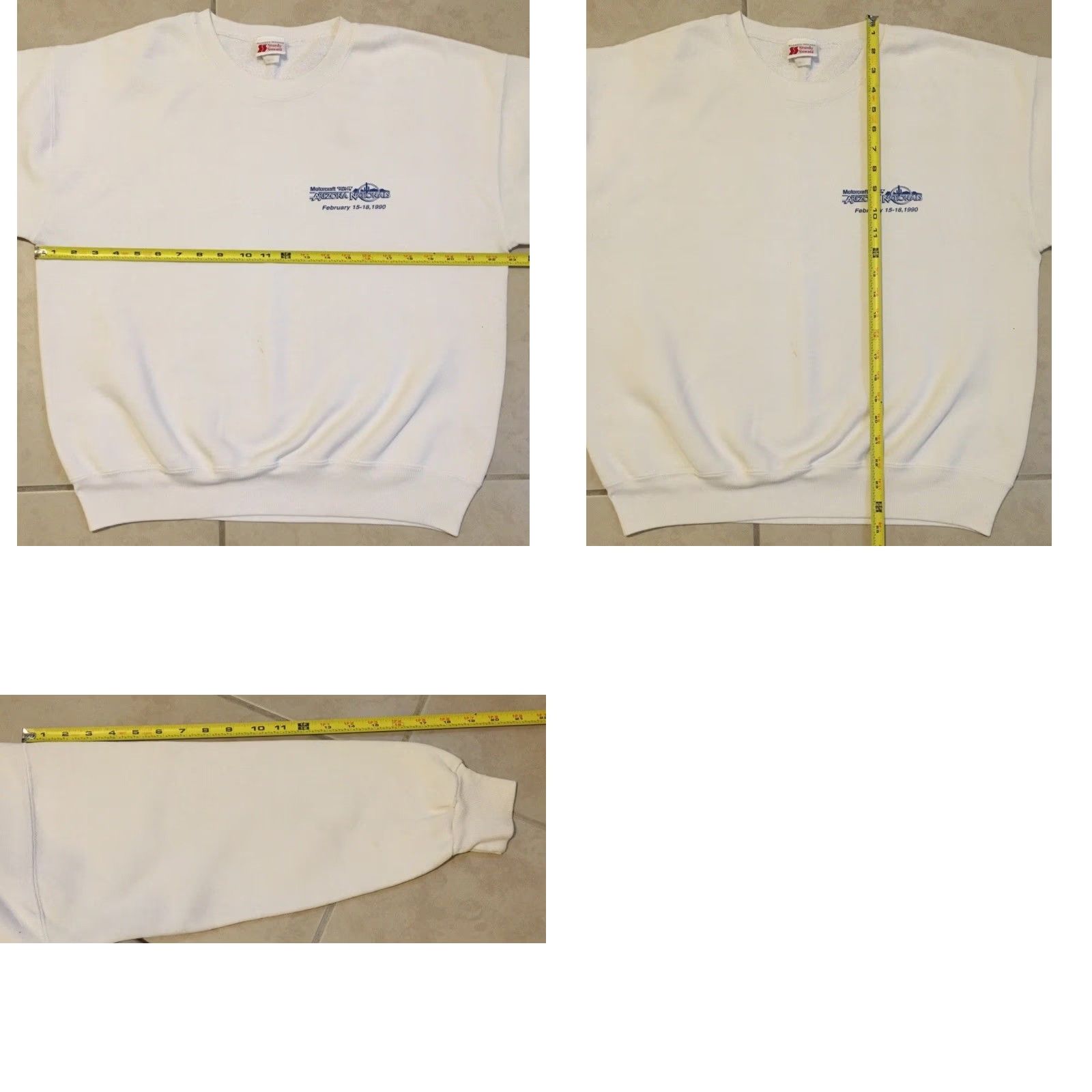 Vintage VINTAGE 90s Arizona Nationals Sweatshirt Drag Racing Shirt Men S White Boxy Size US S / EU 44-46 / 1 - 9 Thumbnail
