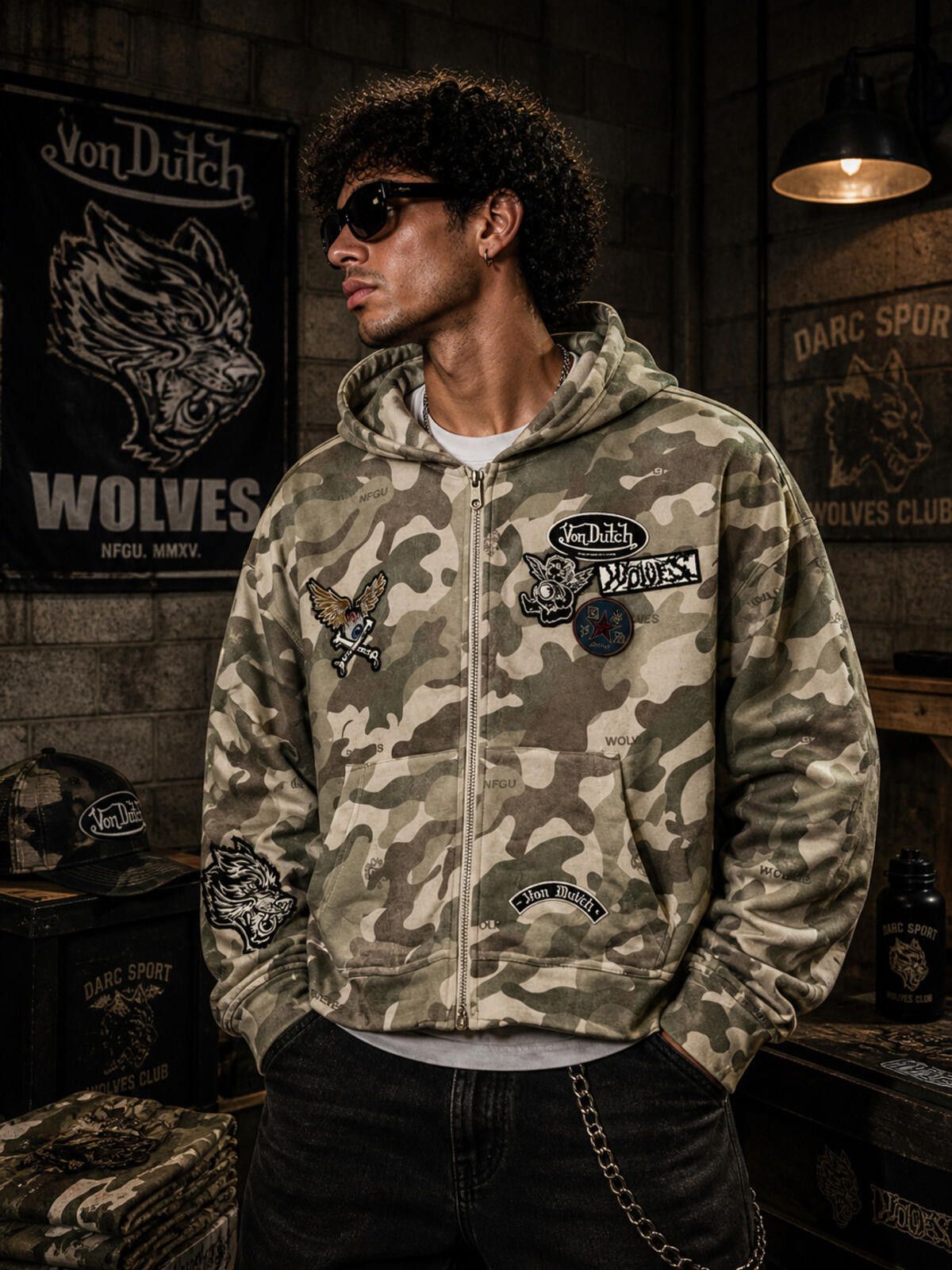 Von Dutch Von Dutch Darc Sport Camo Zip Hoodie XL Limited 675/1000 Size US XL / EU 56 / 4 - 1 Thumbnail