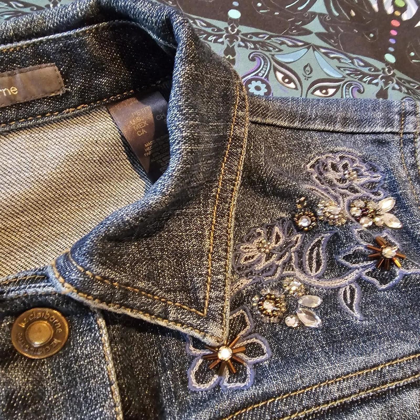Designer Liz Claiborne Women's Blue Jean Jacket Size S / US 4 / IT 40 - 4 Thumbnail