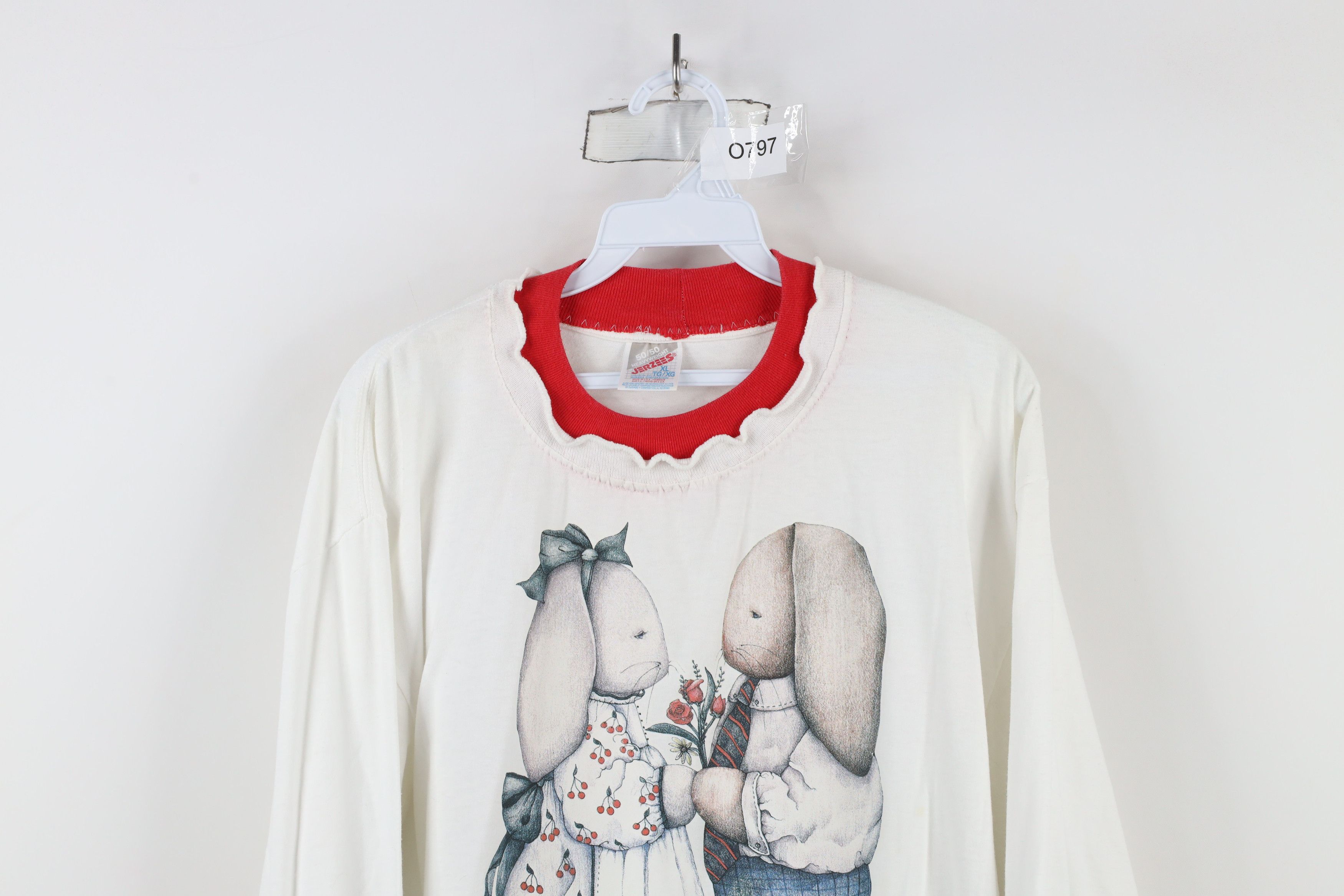 Vintage Vintage 90s Couple Bunny Rabbits Long Sleeve T-Shirt USA Size XL / US 12-14 / IT 48-50 - 2 Thumbnail