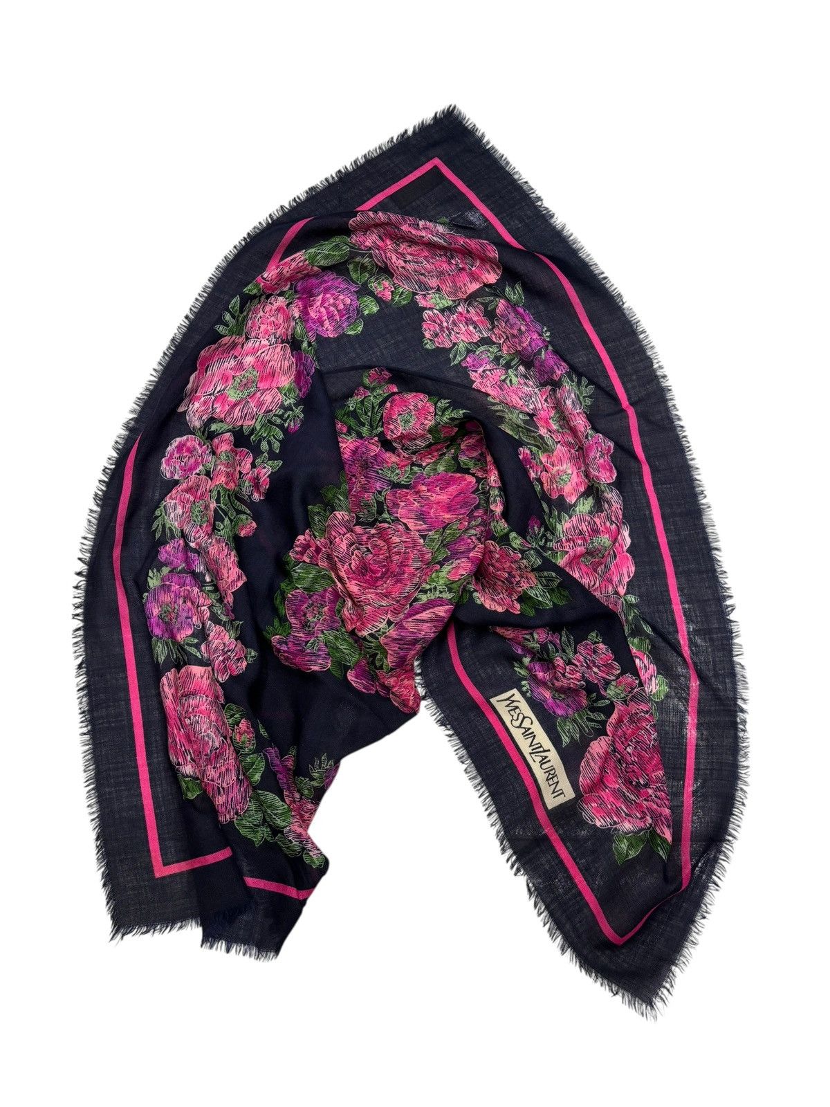 Yves Saint Laurent 🔥YVES SAINT LAURENT FLORAL SCARF Size ONE SIZE - 1 Thumbnail