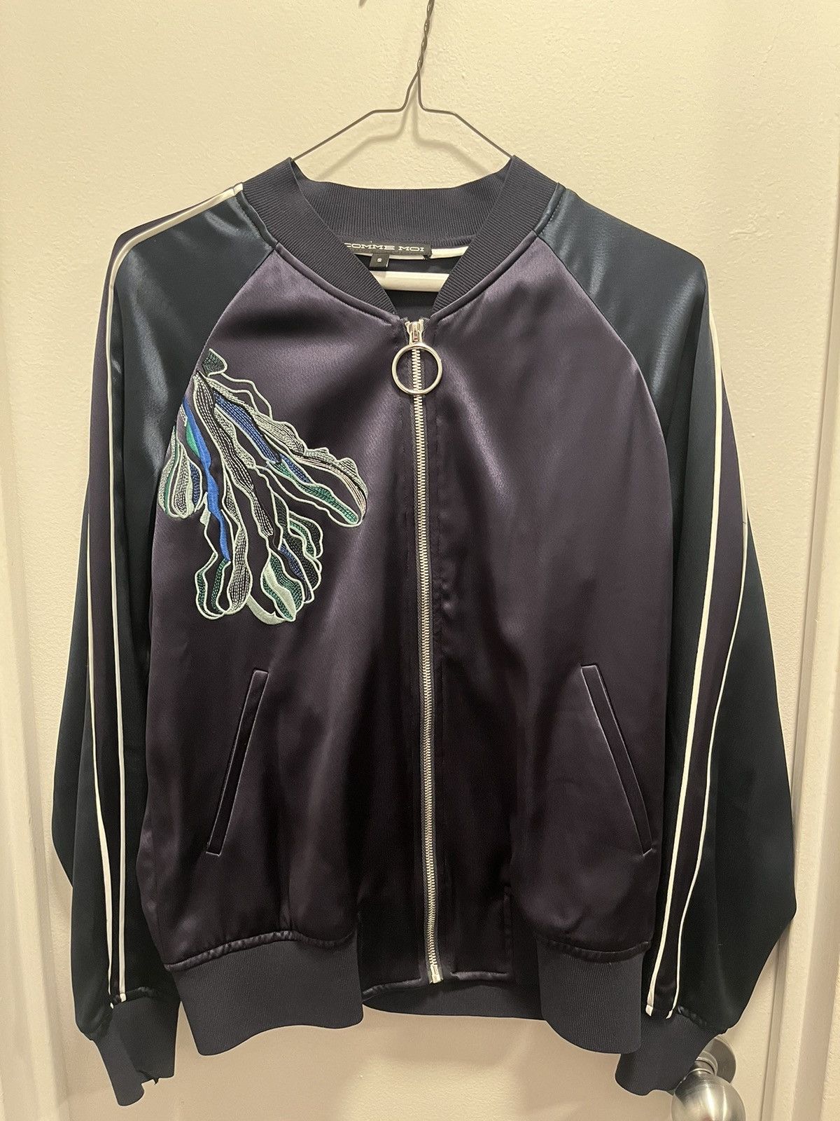 Other Comme Moi Silk/Satin Bomber Jacket Size S / US 4 / IT 40 - 1 Thumbnail