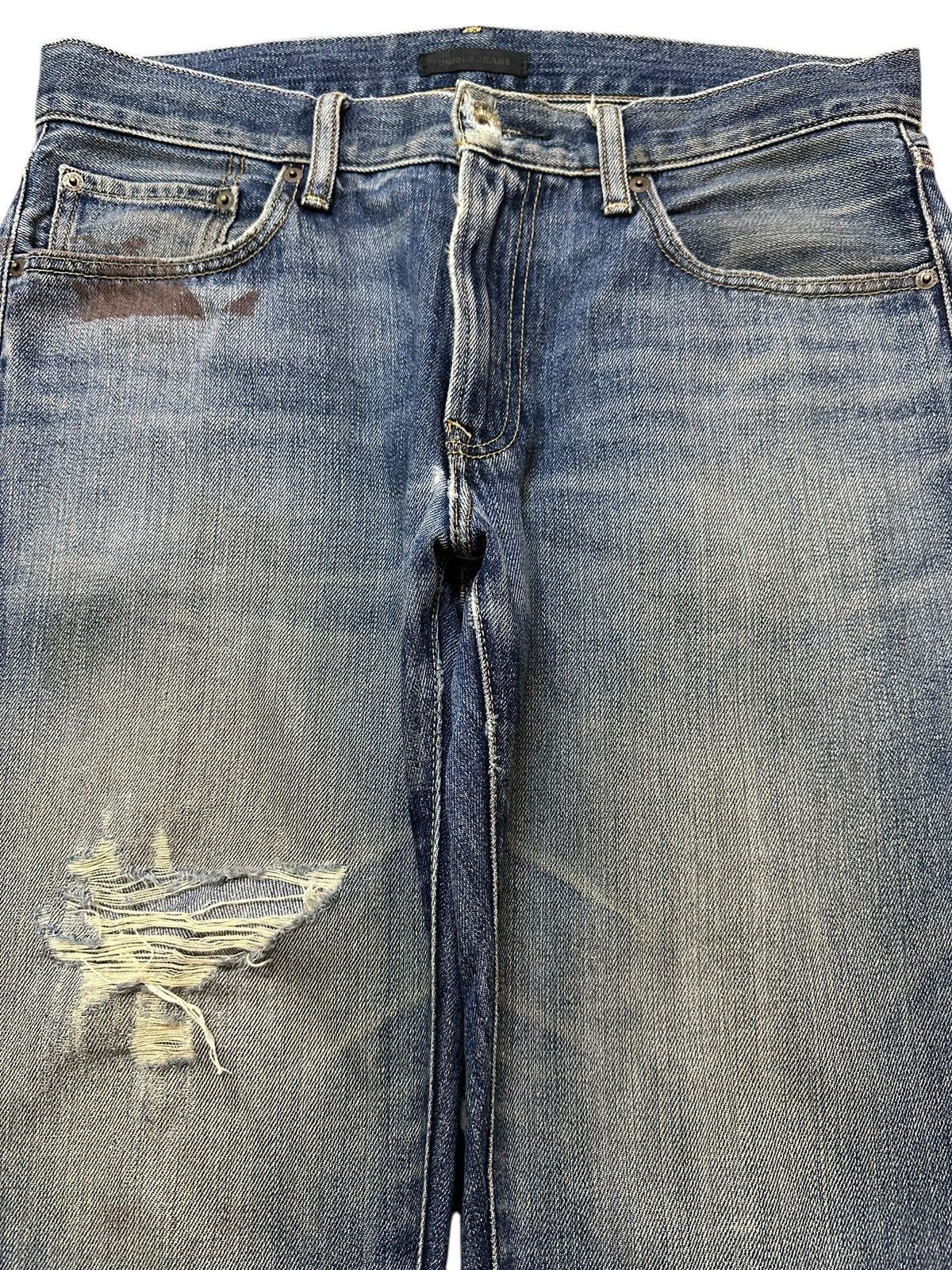 Uniqlo Vintage Japanese Uniqlo Faded Wash Distress Style Jeans Size US 34 / EU 50 - 3 Thumbnail