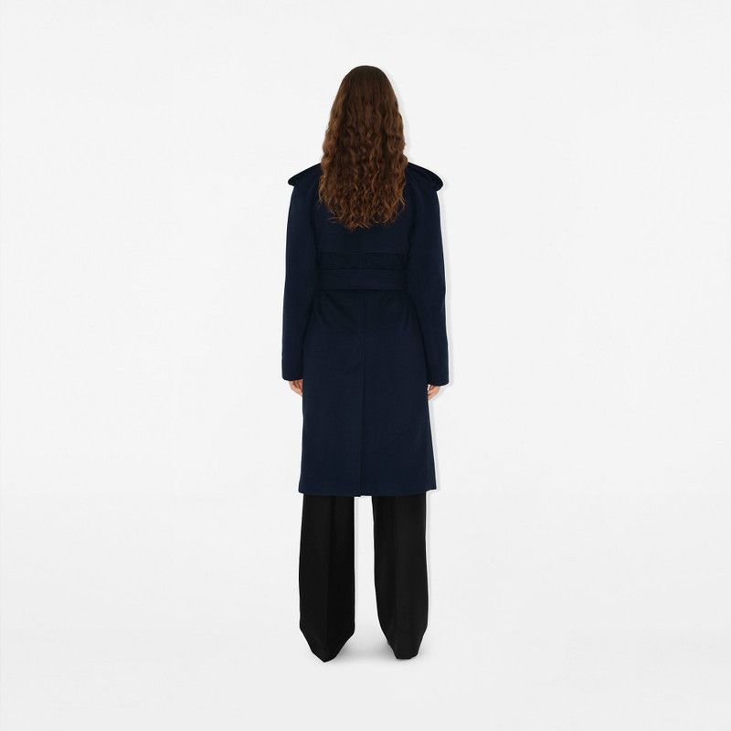 Burberry o1w1db10326 Cashmere Wrap Coat in Navy Size L / US 10 / IT 46 - 4 Thumbnail