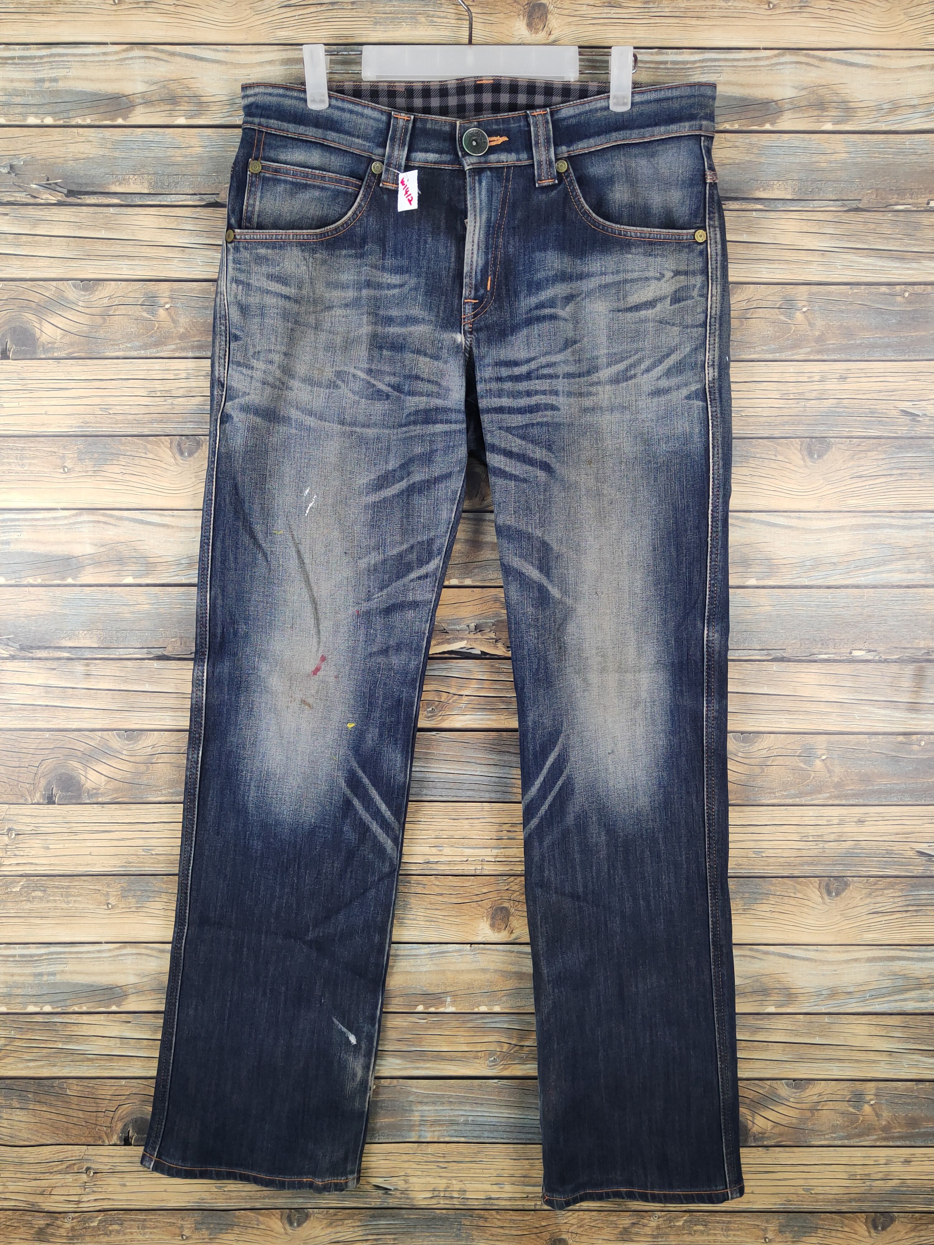 Edwin Edwin Dark Blue Distressed Ripped denim Jeans #W1412 Size US 33 - 1 Thumbnail