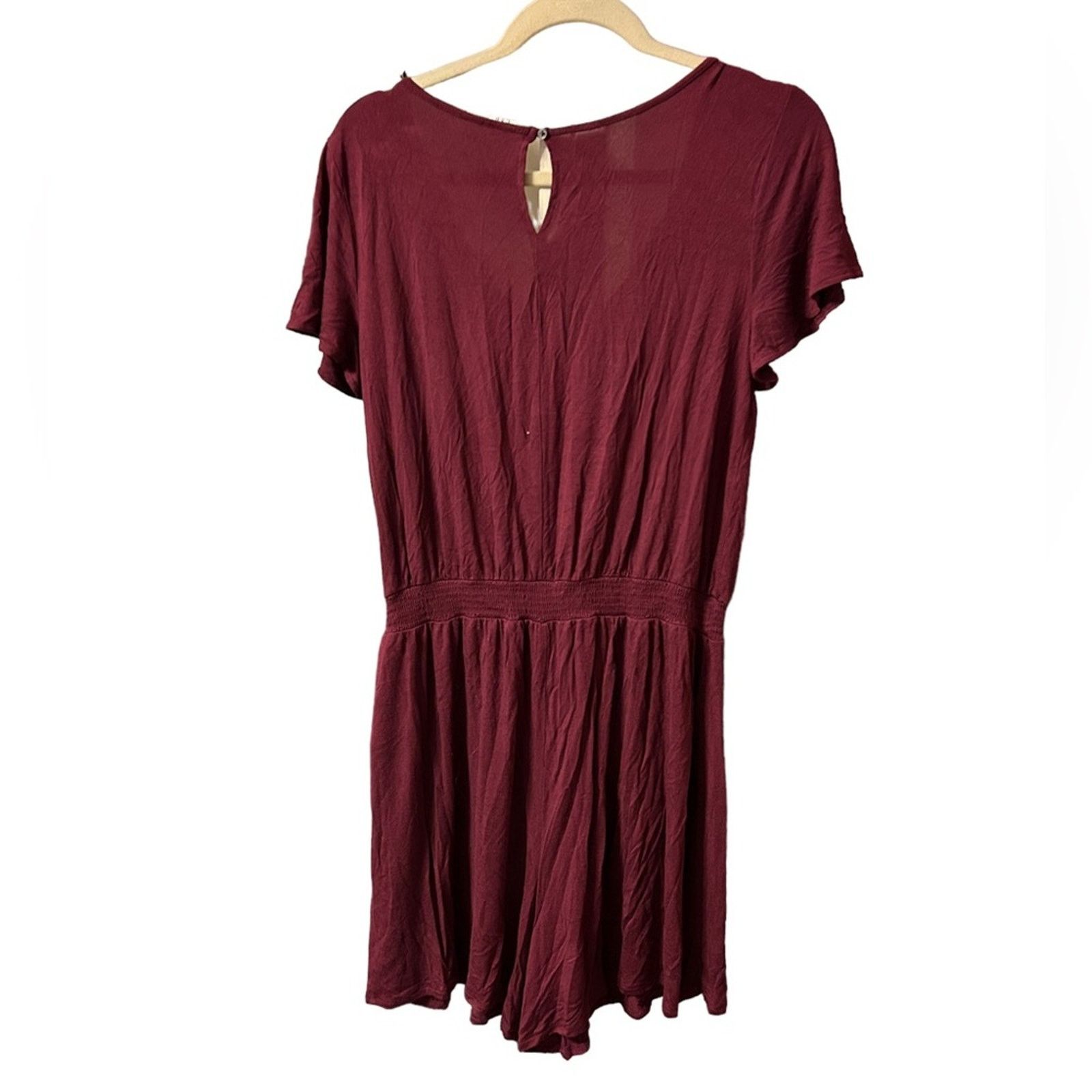 Gap GAP BURGUNDY JERSEY KNIT ROMPER Size 30" / US 8 / IT 44 - 2 Thumbnail