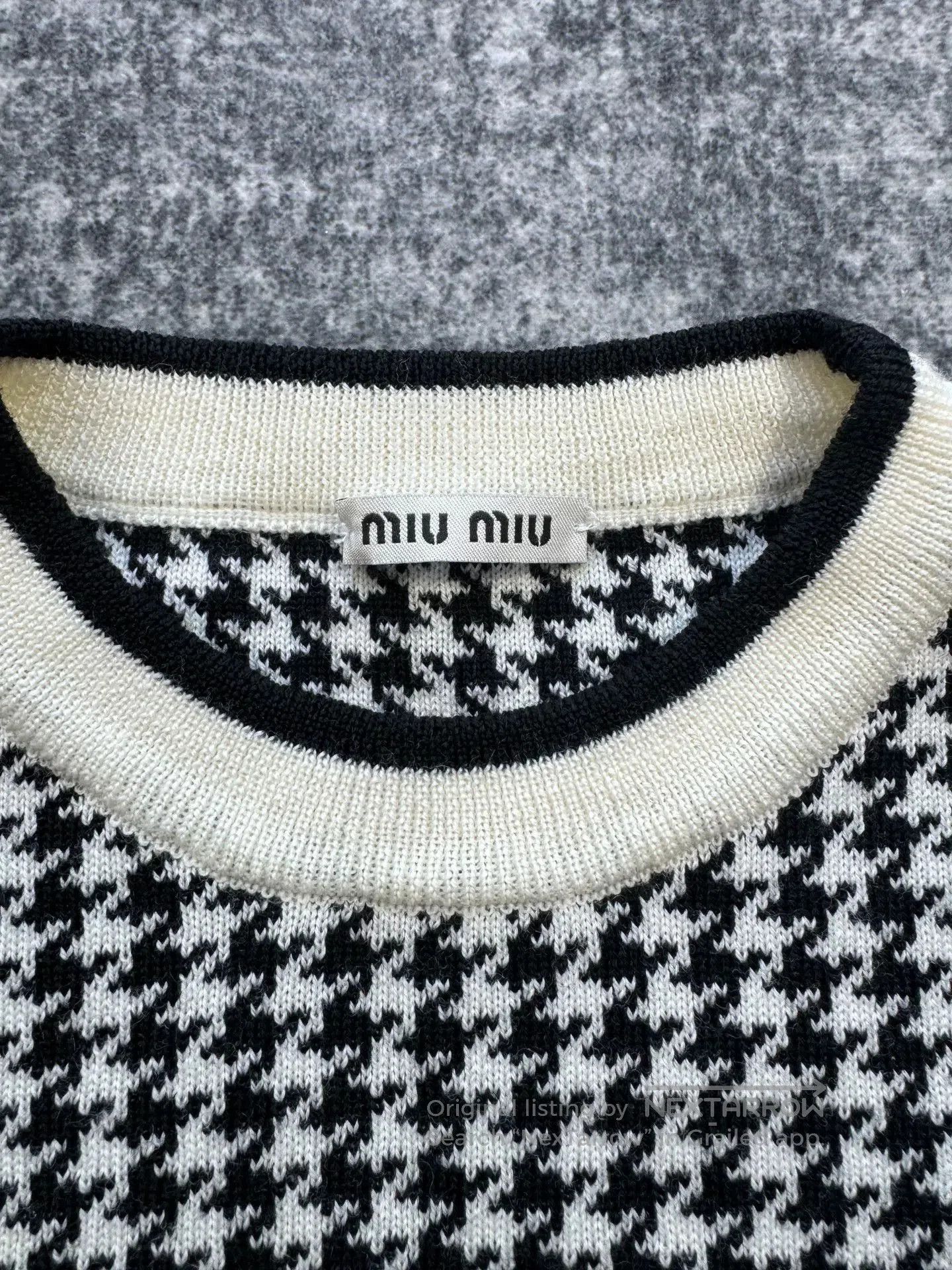 Miu Miu miu miu black and white houndstooth knit top. Size S / US 4 / IT 40 - 3 Thumbnail