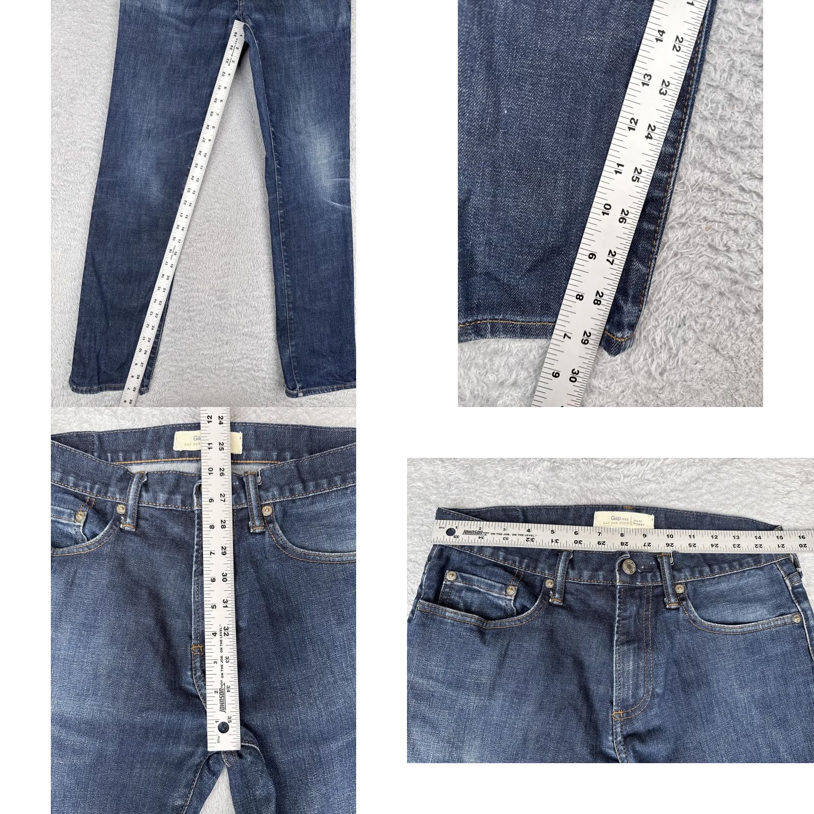 Gap Gap 1969 Jeans Mens 30x30 Blue Medium Wash Skinny Zip Fly 5-Pocket Denim Pants Size US 30 / EU 46 - 8 Thumbnail