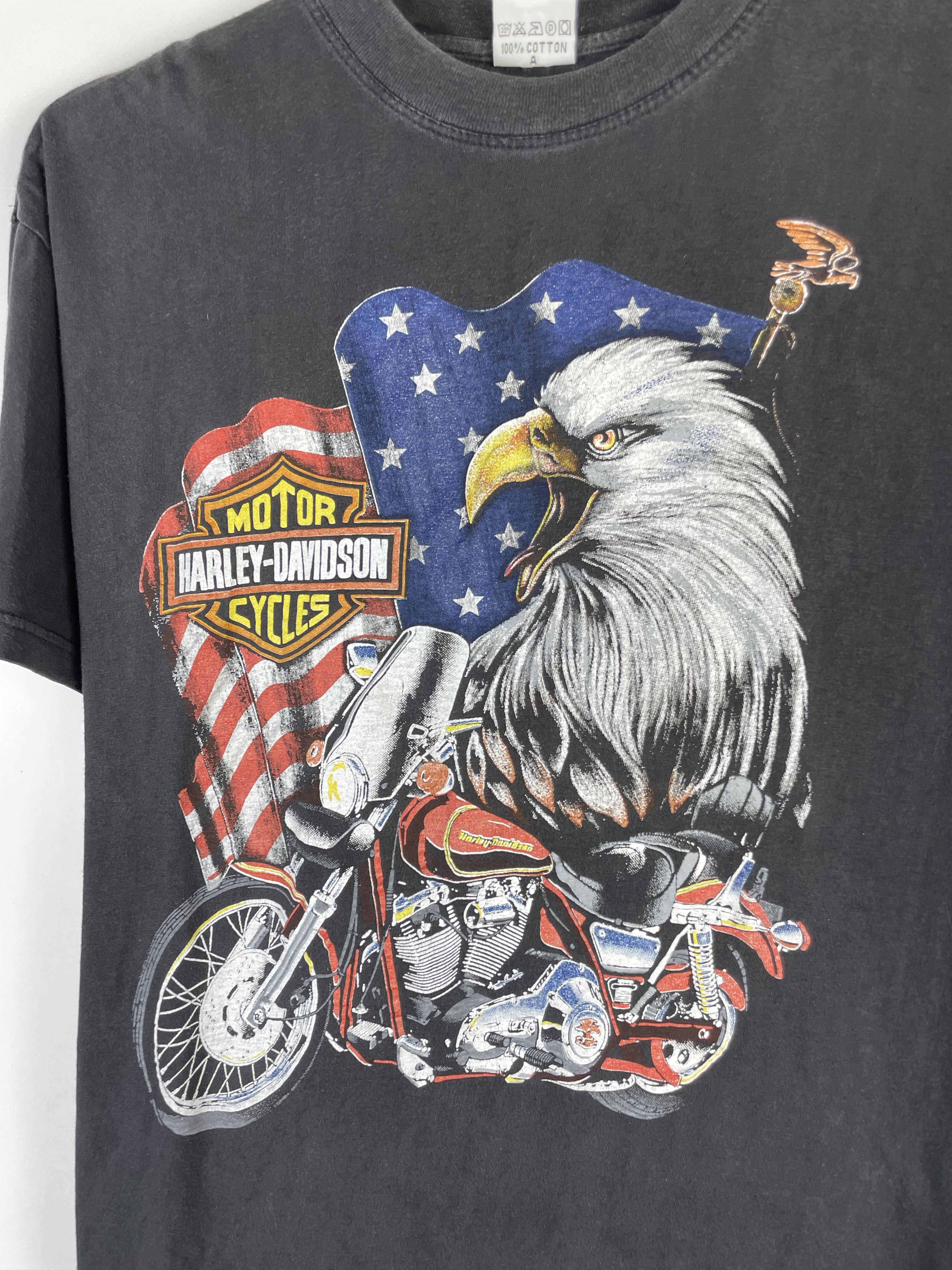 Harley Davidson × Vintage Vintage HARLEY DAVIDSON Tee Graphic T-Shirt Size US L / EU 52-54 / 3 - 4 Thumbnail