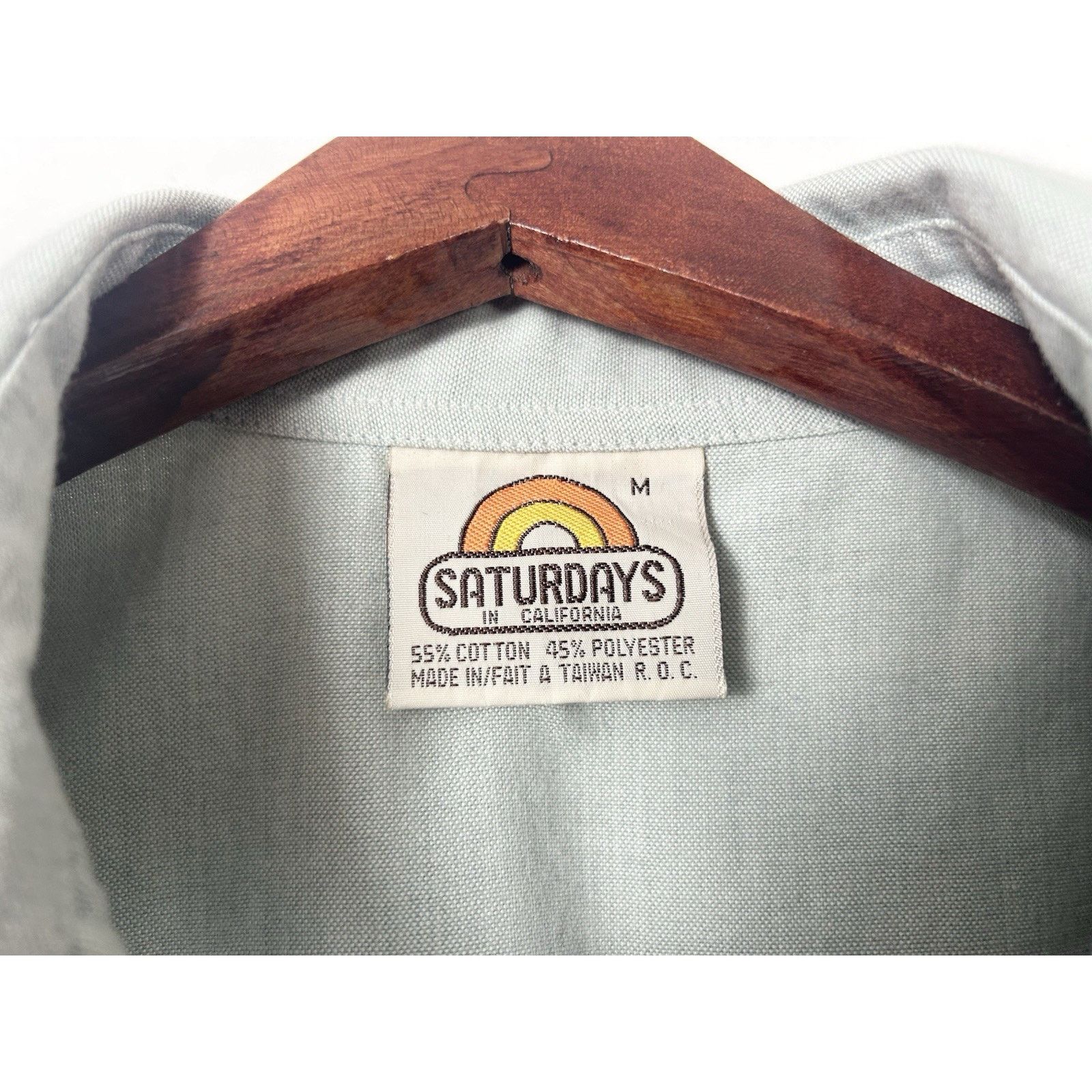 The Unbranded Brand VTG Saturday's In California Mens M Light Blue Shirt Size US M / EU 48-50 / 2 - 3 Thumbnail