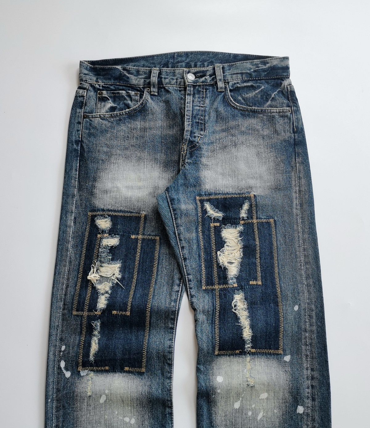 Takeo Kikuchi Patchwork Bleach Splash Jeans ERD Grunge