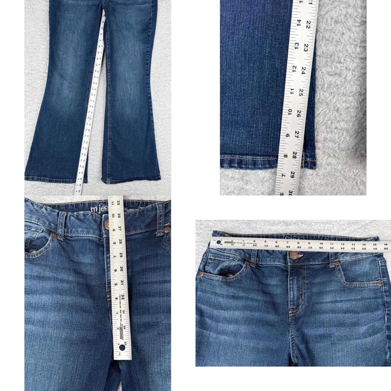 Vintage Maurices Blue Denim Jeans Bootcut Mid Rise 31x29 Womens Cotton Blend 12 Regular Zip Pockets Size 34" / US 12 / IT 48 - 8 Thumbnail