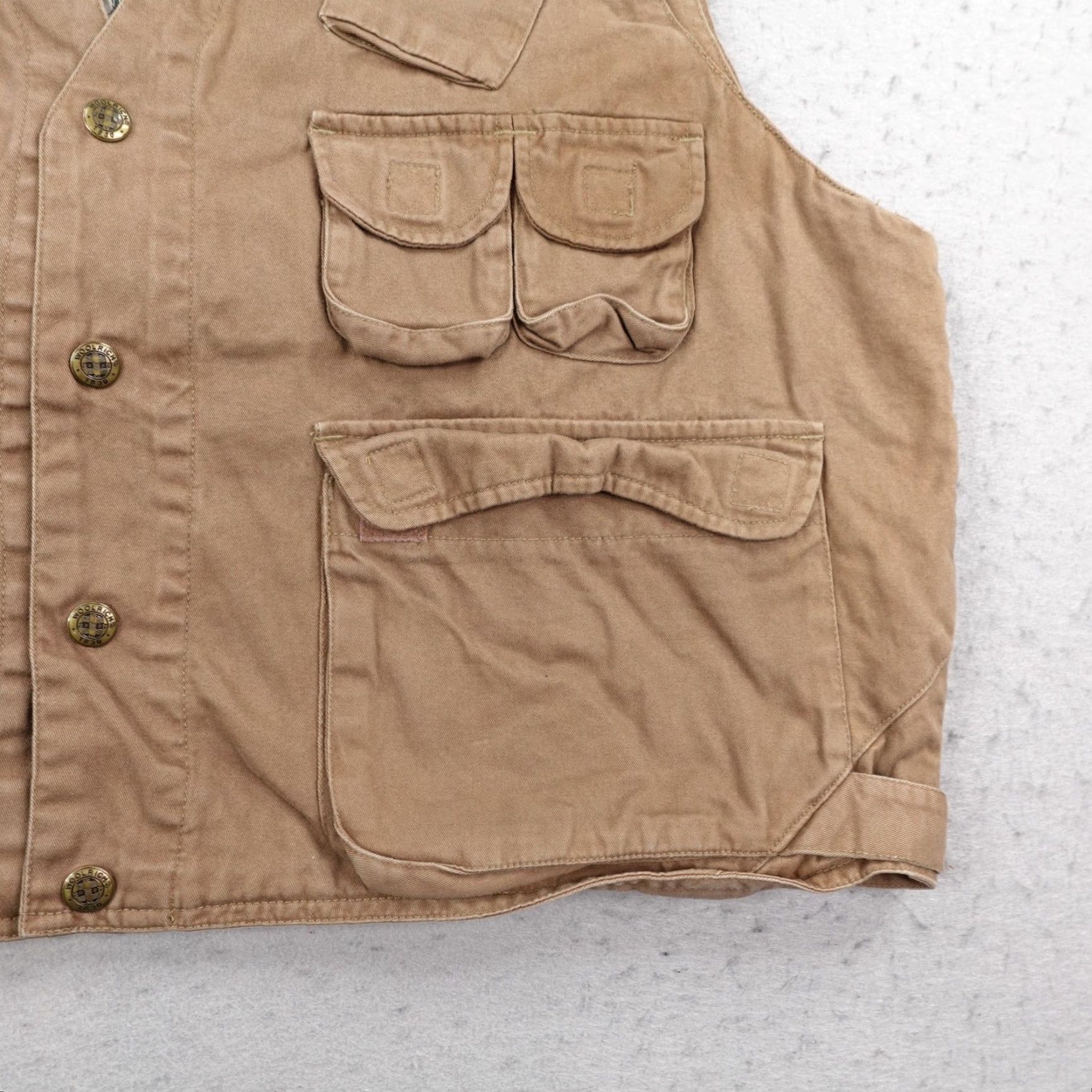 Vintage VINTAGE Woolrich Vest Mens 3XL Windbreaker Beige Cotton Canvas Short Solid Outdoor 90s Mens Size US XXL / EU 58 / 5 - 4 Thumbnail