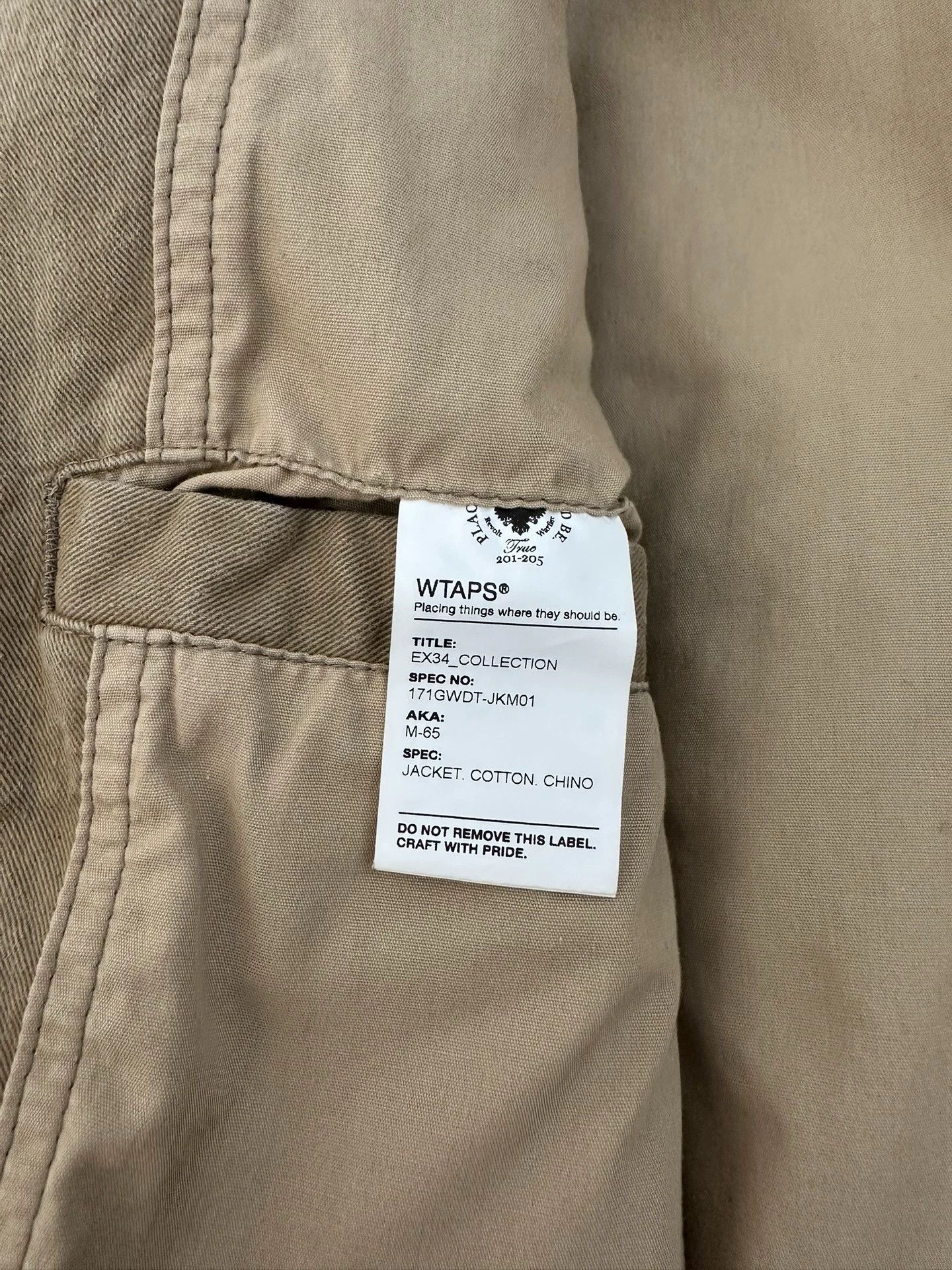 Wtaps WTAPS 17SS M-65/JACKET.COTTON.CHINO Jacket Size US XL / EU 56 / 4 - 4 Thumbnail
