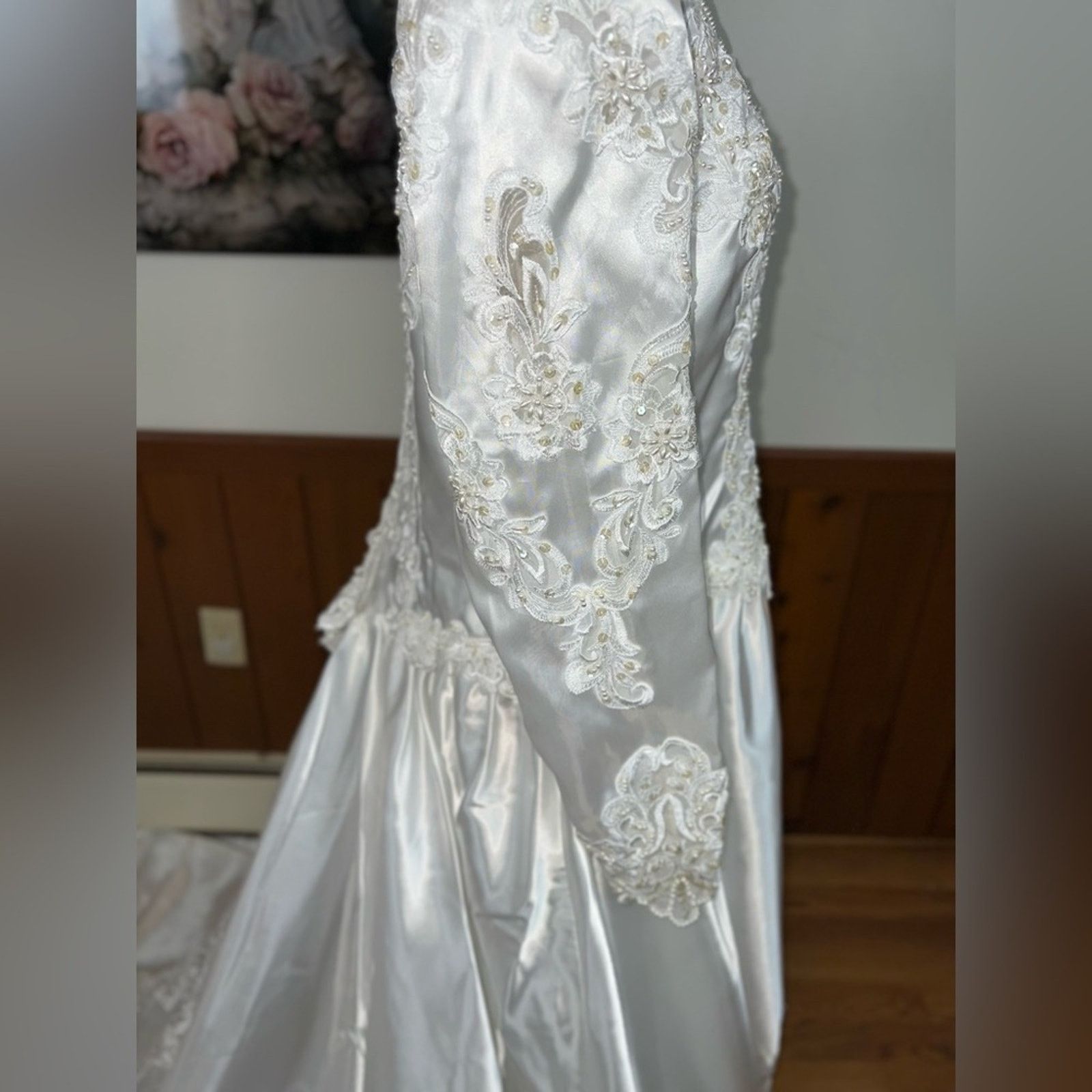Vintage Gorgeous Vintage 90s Mary’s Bridal Satin Wedding Gown! Size 4XL / US 24-26 - 5 Thumbnail