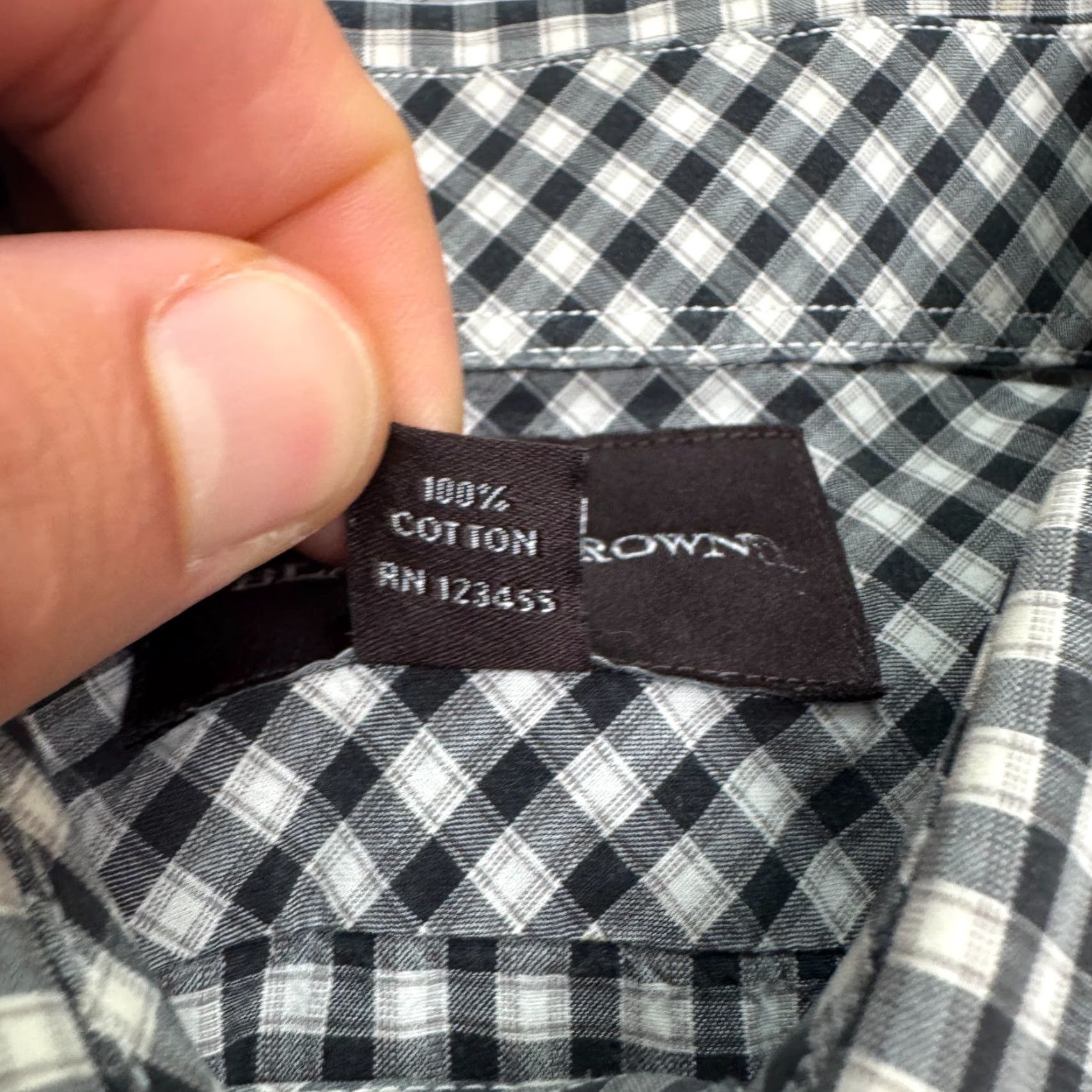 Vintage Black Brown 1826 Button-Down Shirt Mens M Gingham Cotton Long Sleeve Casual Shirt Size US M / EU 48-50 / 2 - 6 Thumbnail