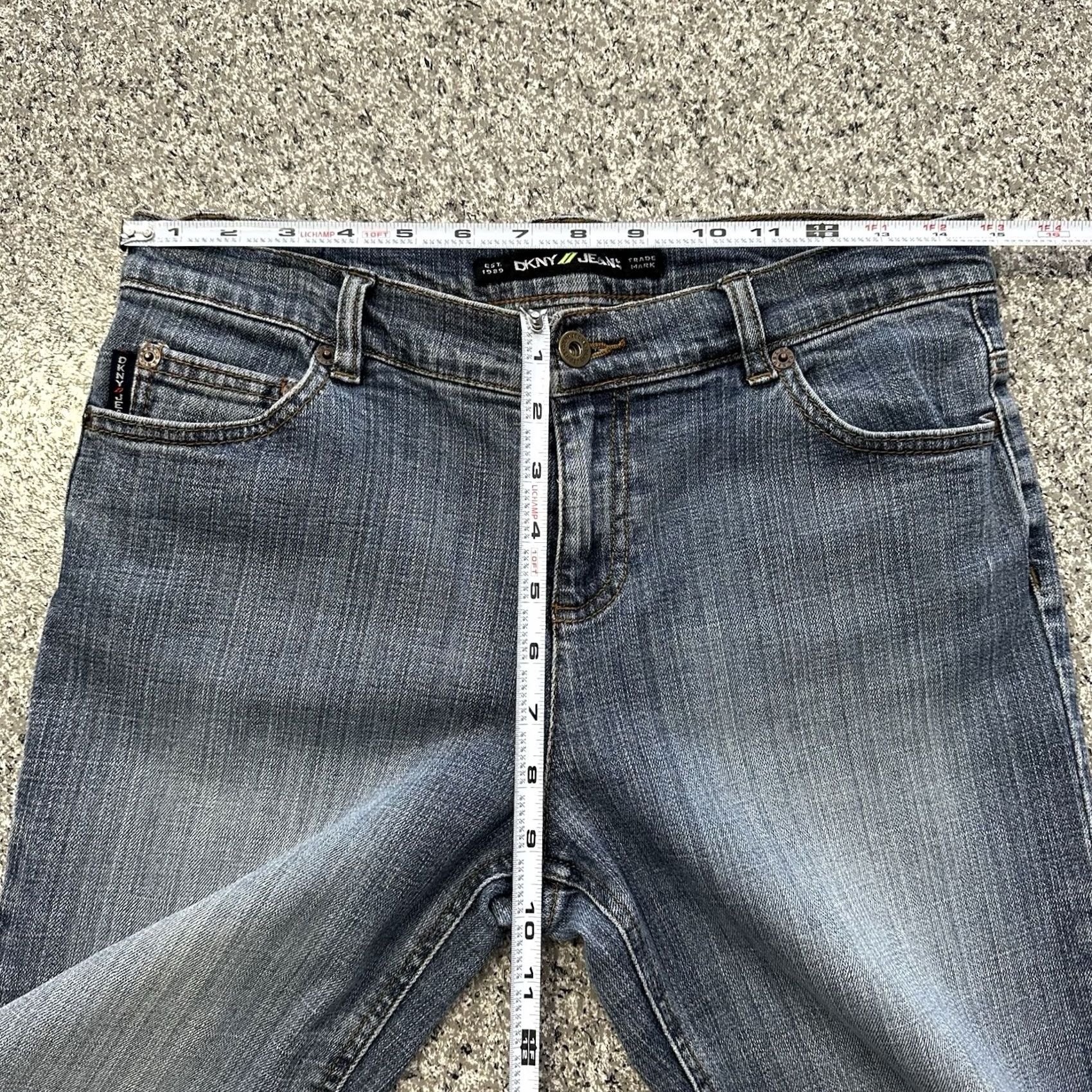 DKNY DKNY Jeans Womens 8 Mid Rise Straight Leg Vintage Medium Wash Denim 5-Pocket Stretch Shirt? Size 29" - 6 Thumbnail