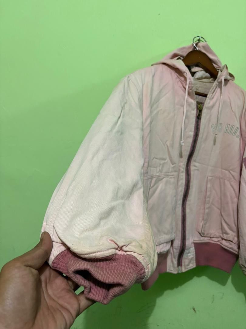 Pink House Vintage Pink House Bomber Jacket Big Logo Design With Hoodie Size US M / EU 48-50 / 2 - 2 Thumbnail