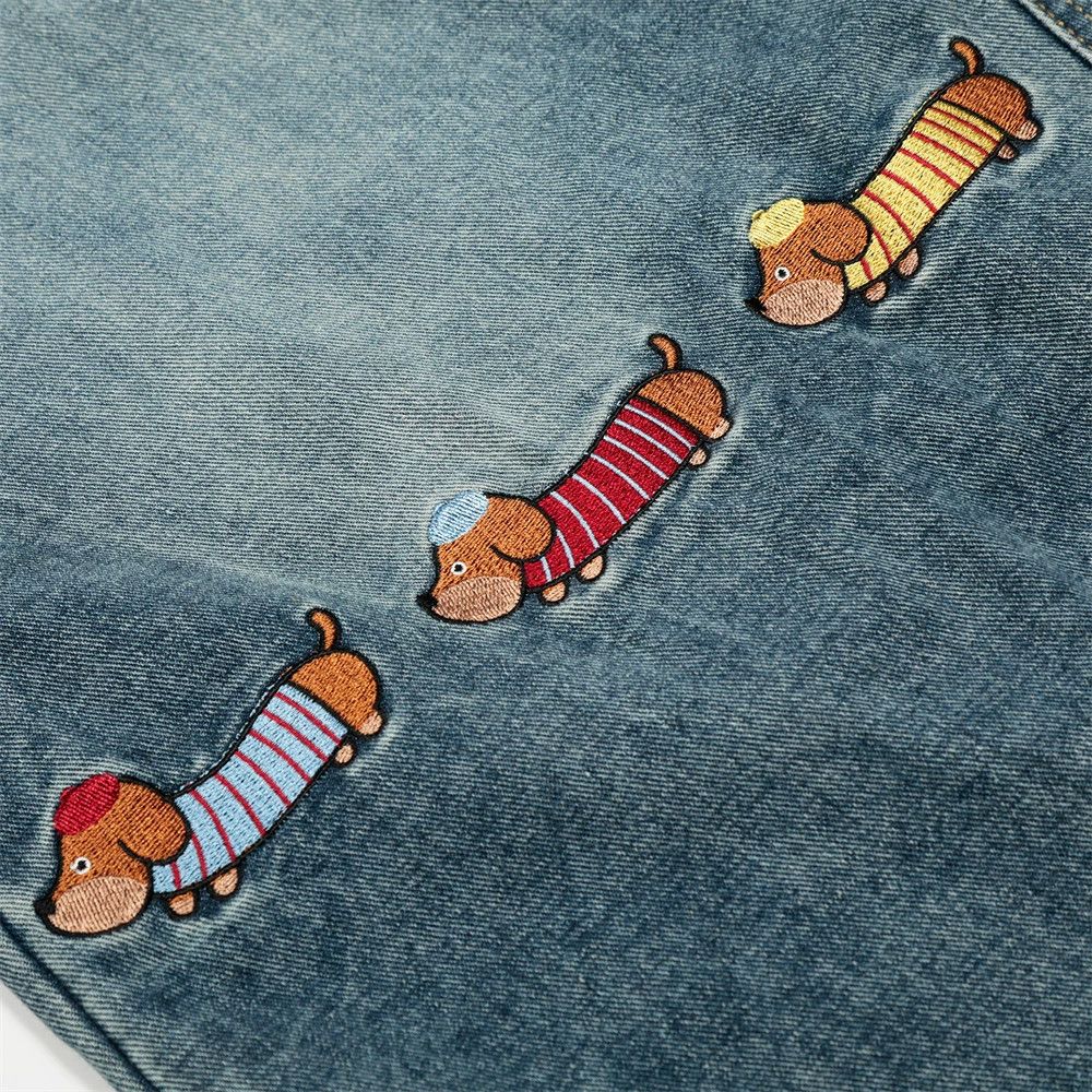 Jean Men's American fun embroidered dachshund machete jeans Size US 32 / EU 48 - 5 Thumbnail